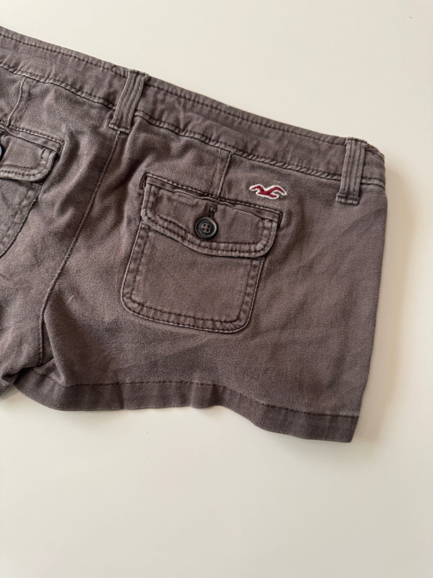 Mini shorts, tiro bajo, cafes, Talla 1 Stretch, S, Mujer