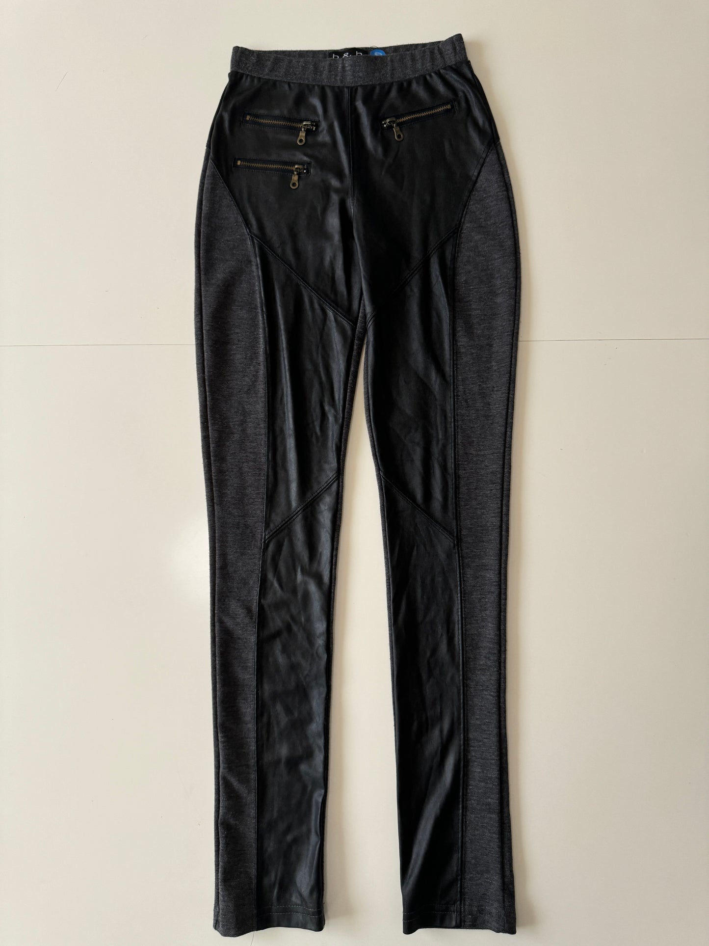 Leggins con vinipiel, Talla S, Mujer