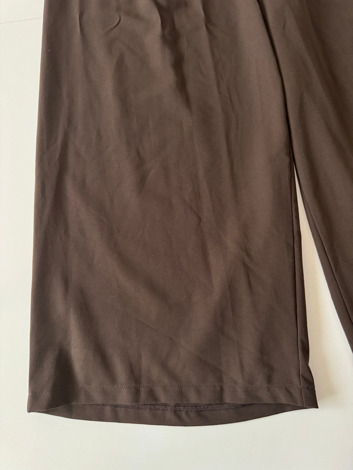 Pantalones pernera ancha cafes, Talla L, Mujer