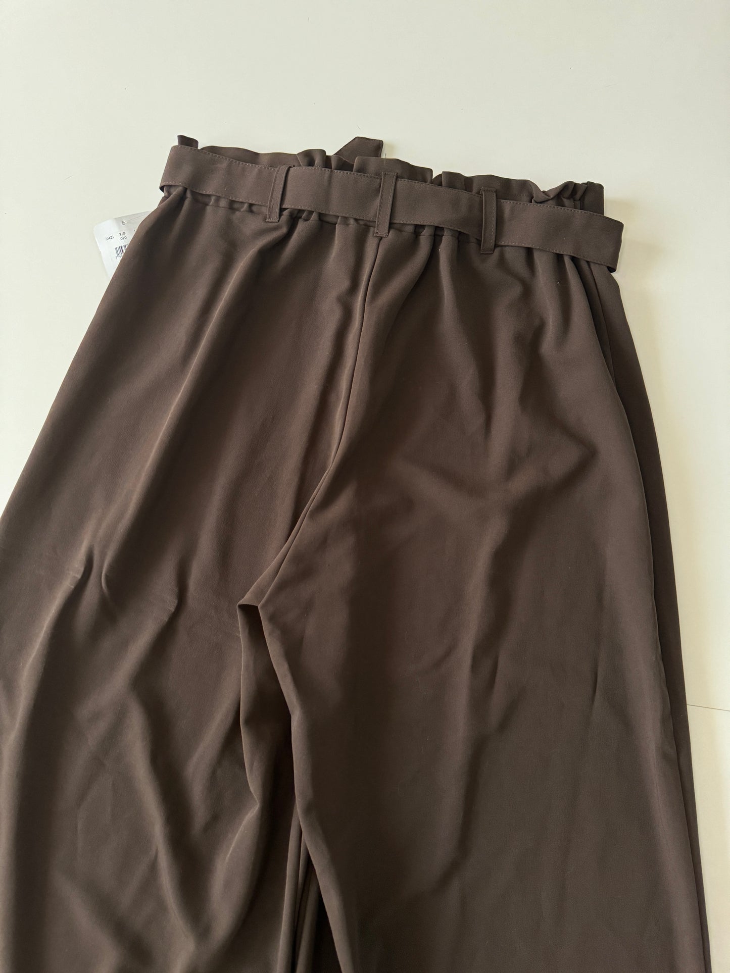 Pantalones pernera ancha cafes, Talla L, Mujer