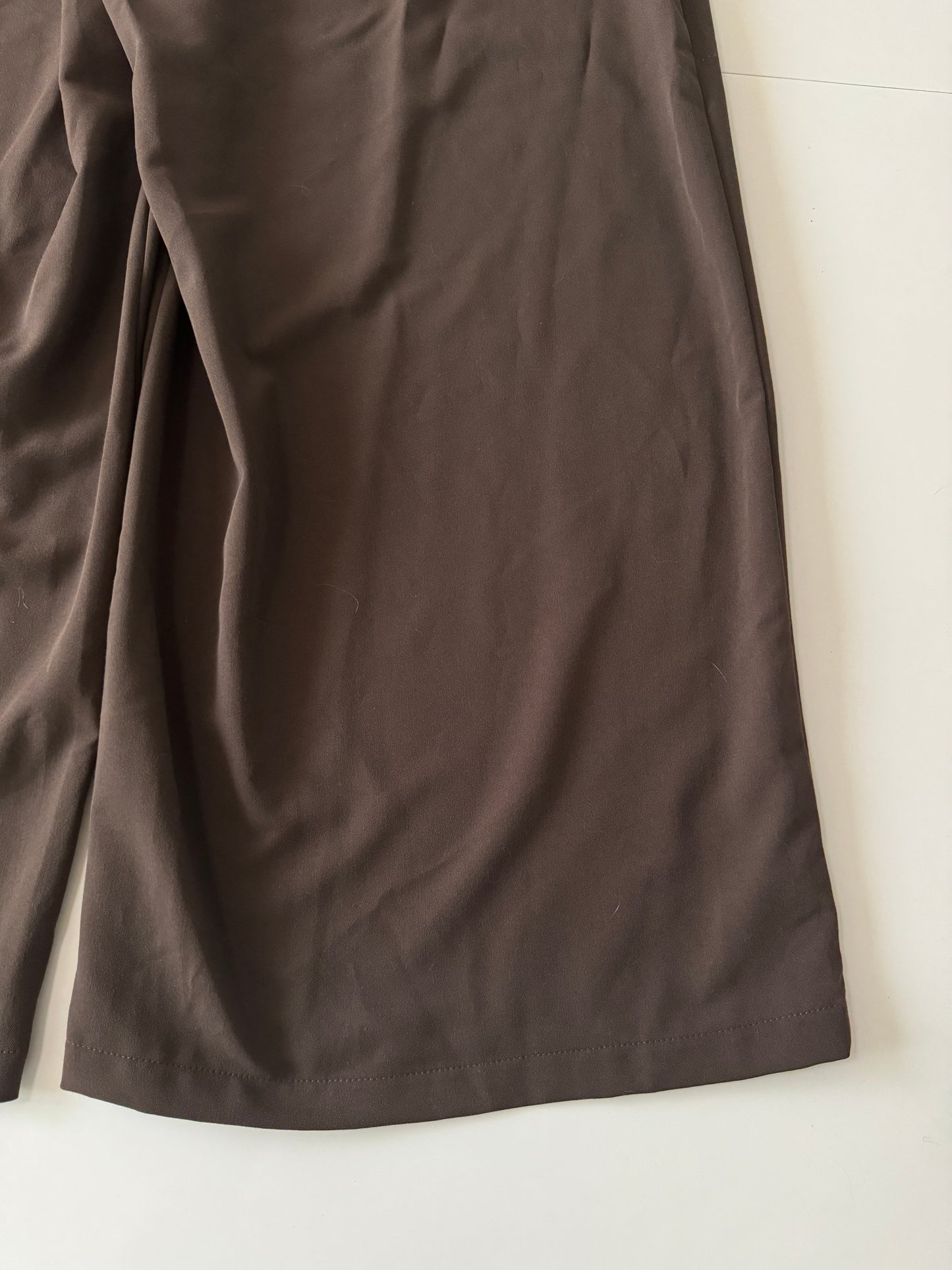 Pantalones pernera ancha cafes, Talla L, Mujer