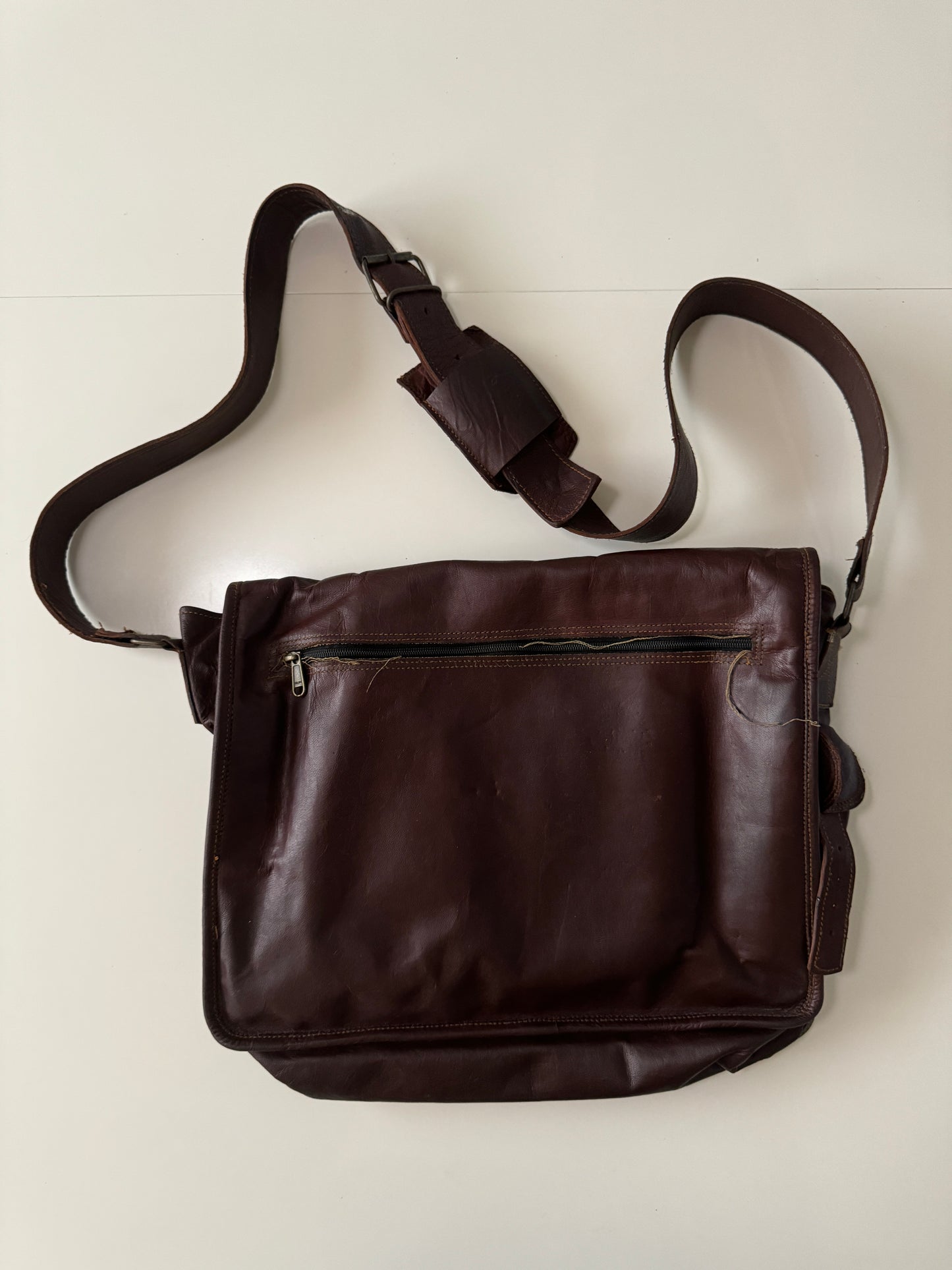 Mochila cafe de piel