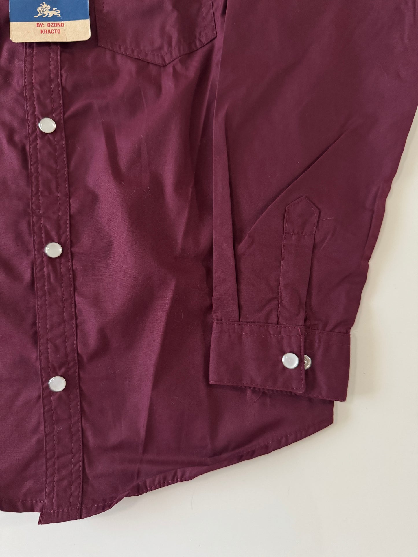 Camisa vaquera guinda, Talla 12 años, Niño, Kracto