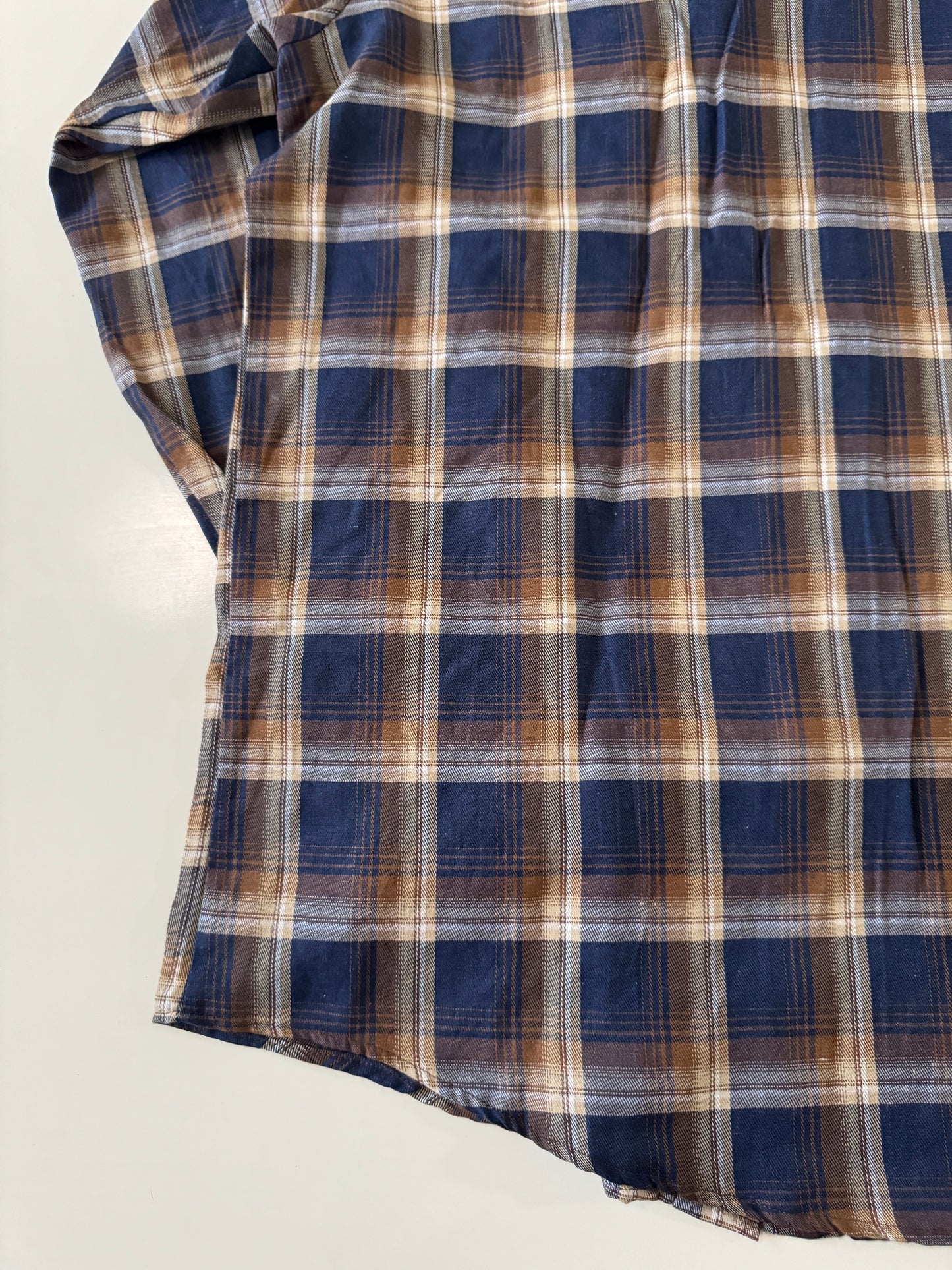Camisa vaquera cafe de cuadros, Talla L, Hombre, Red Rider