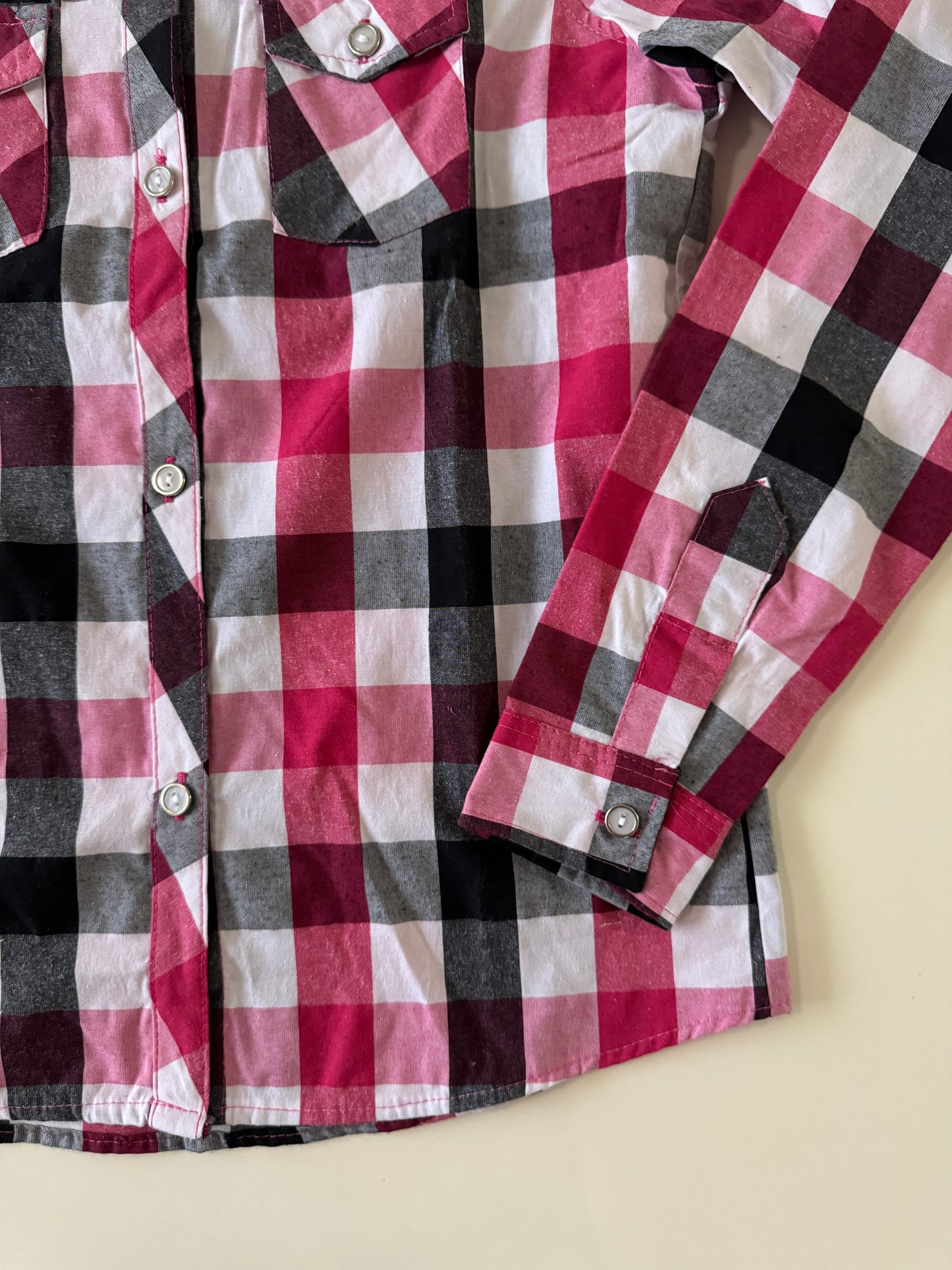 Camisa vaquera rosa manga larga, Talla 10-12 años, Niña, Facinassion
