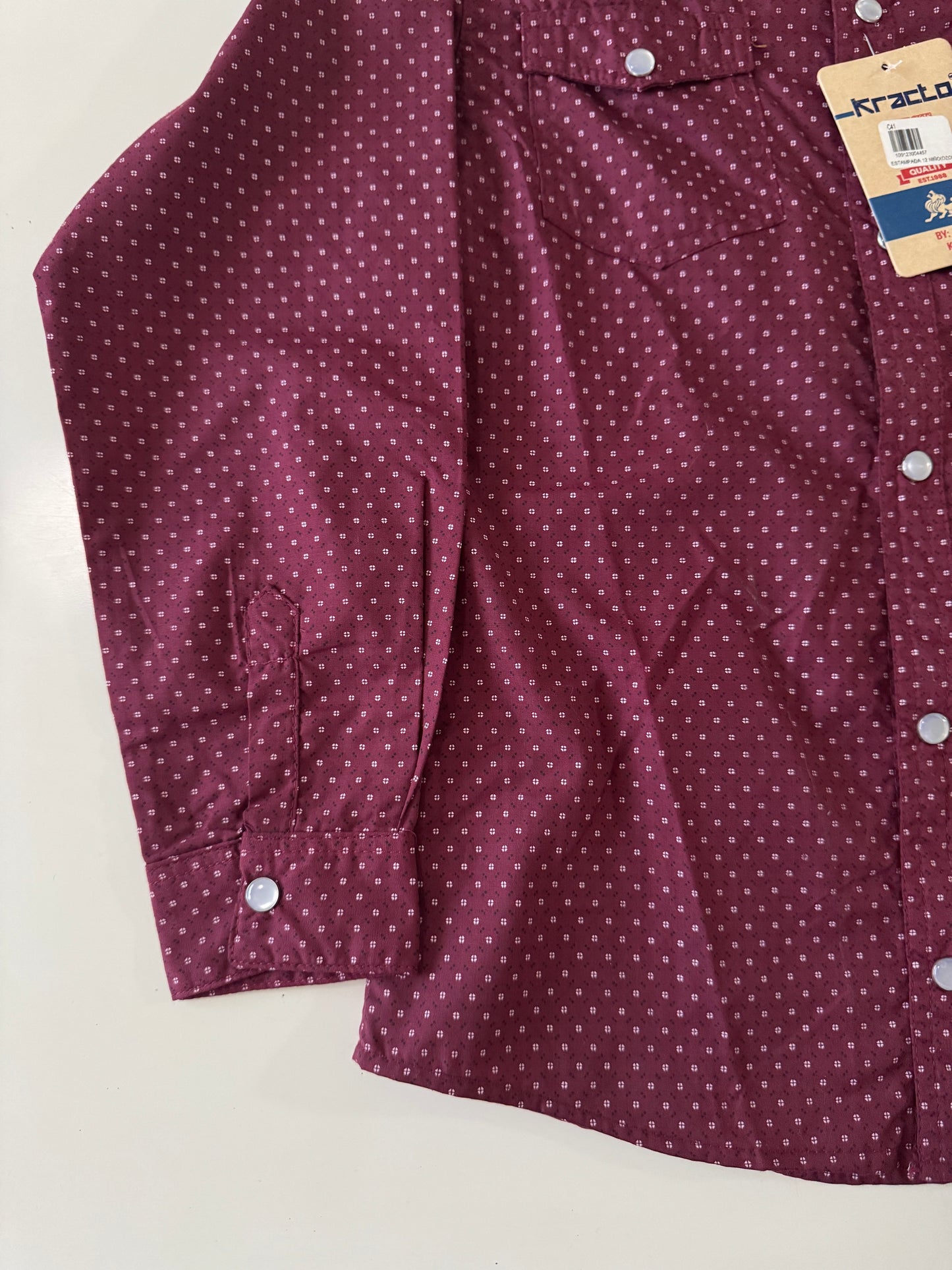 Camisa vaquera manga larga, Talla 12 años, Niño, Kracto
