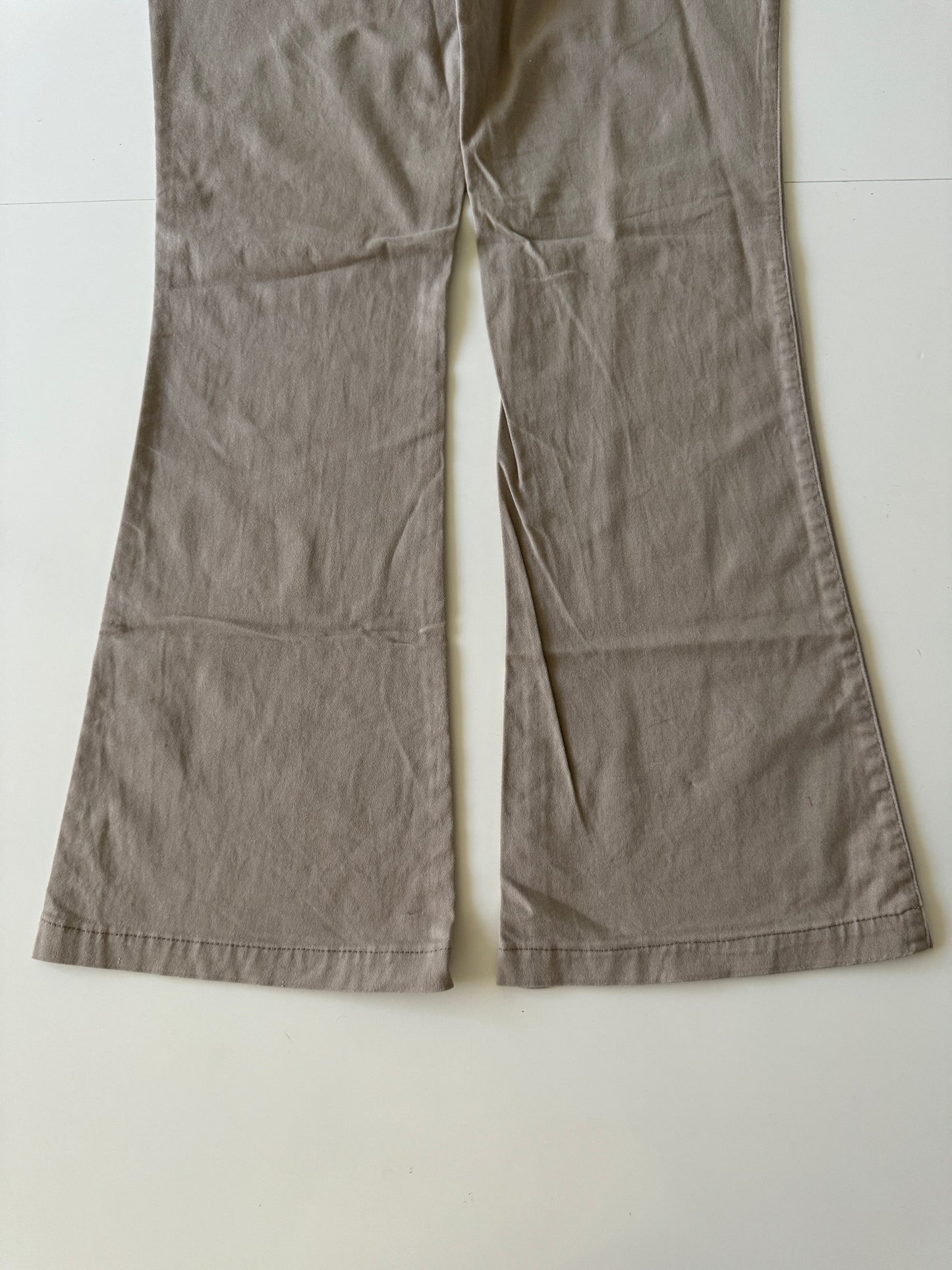 Pantalones beige, tiro medio, Talla 5 Average, Mujer