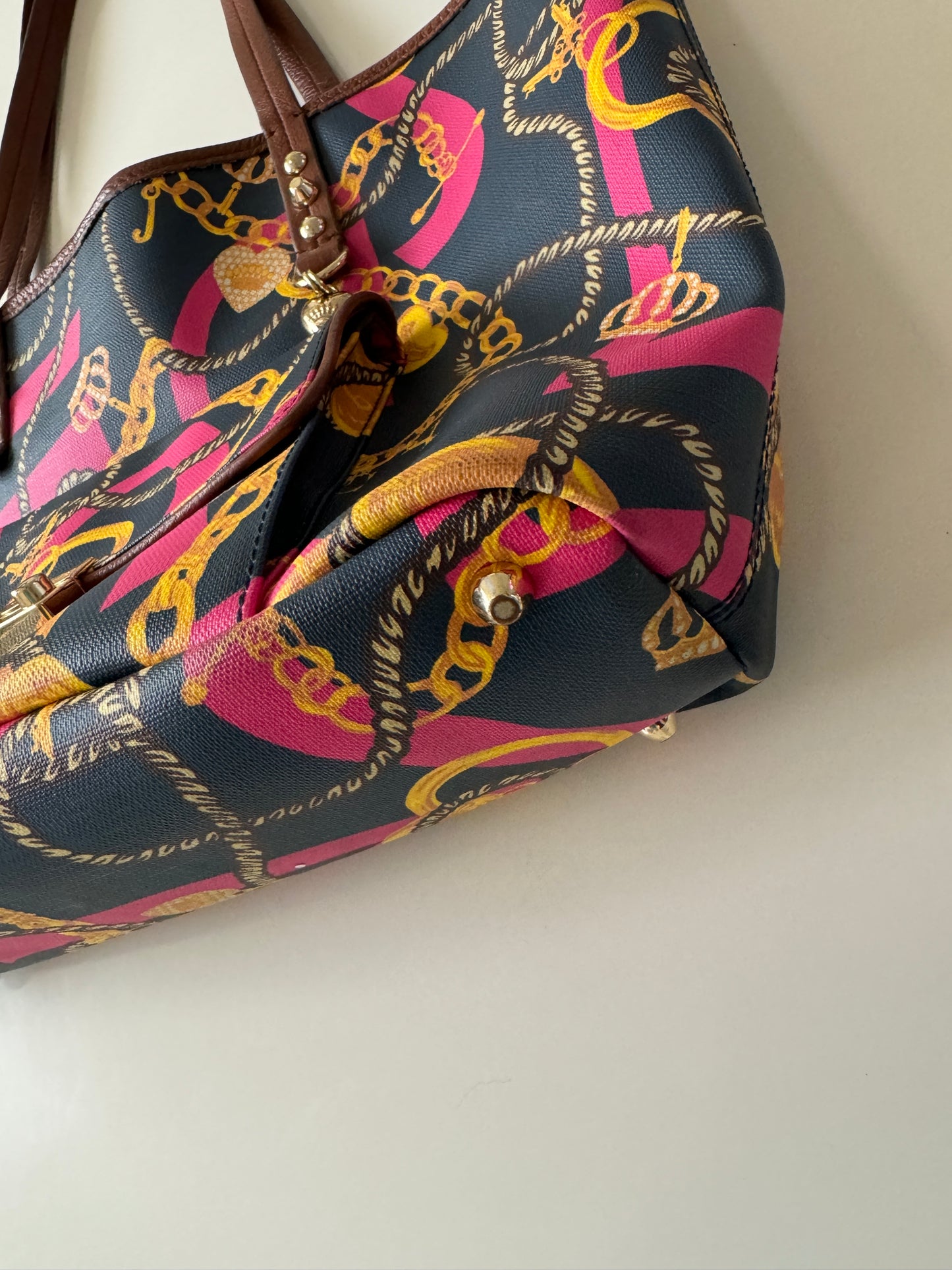 Bolsa mediana de lona estampada