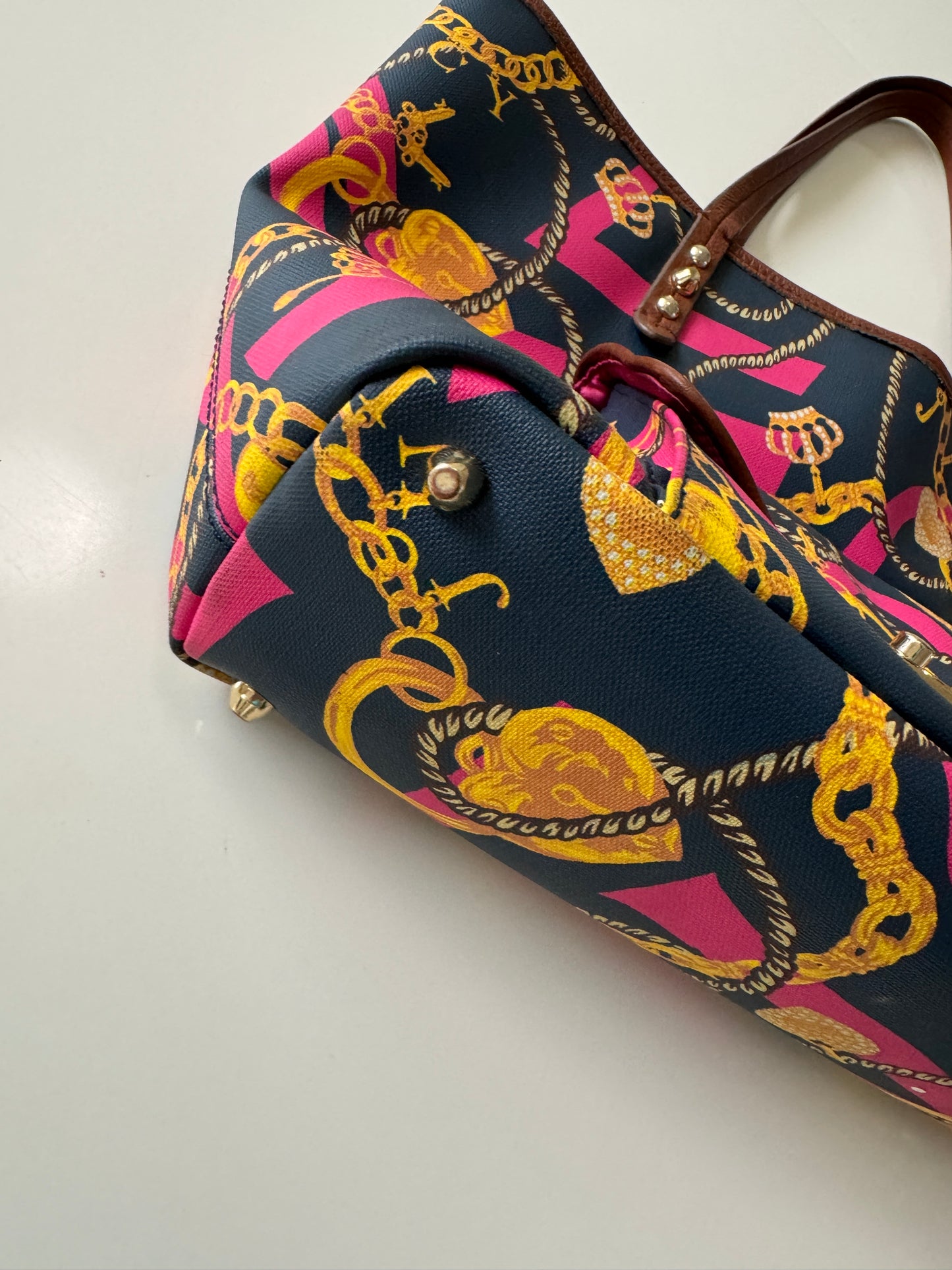 Bolsa mediana de lona estampada