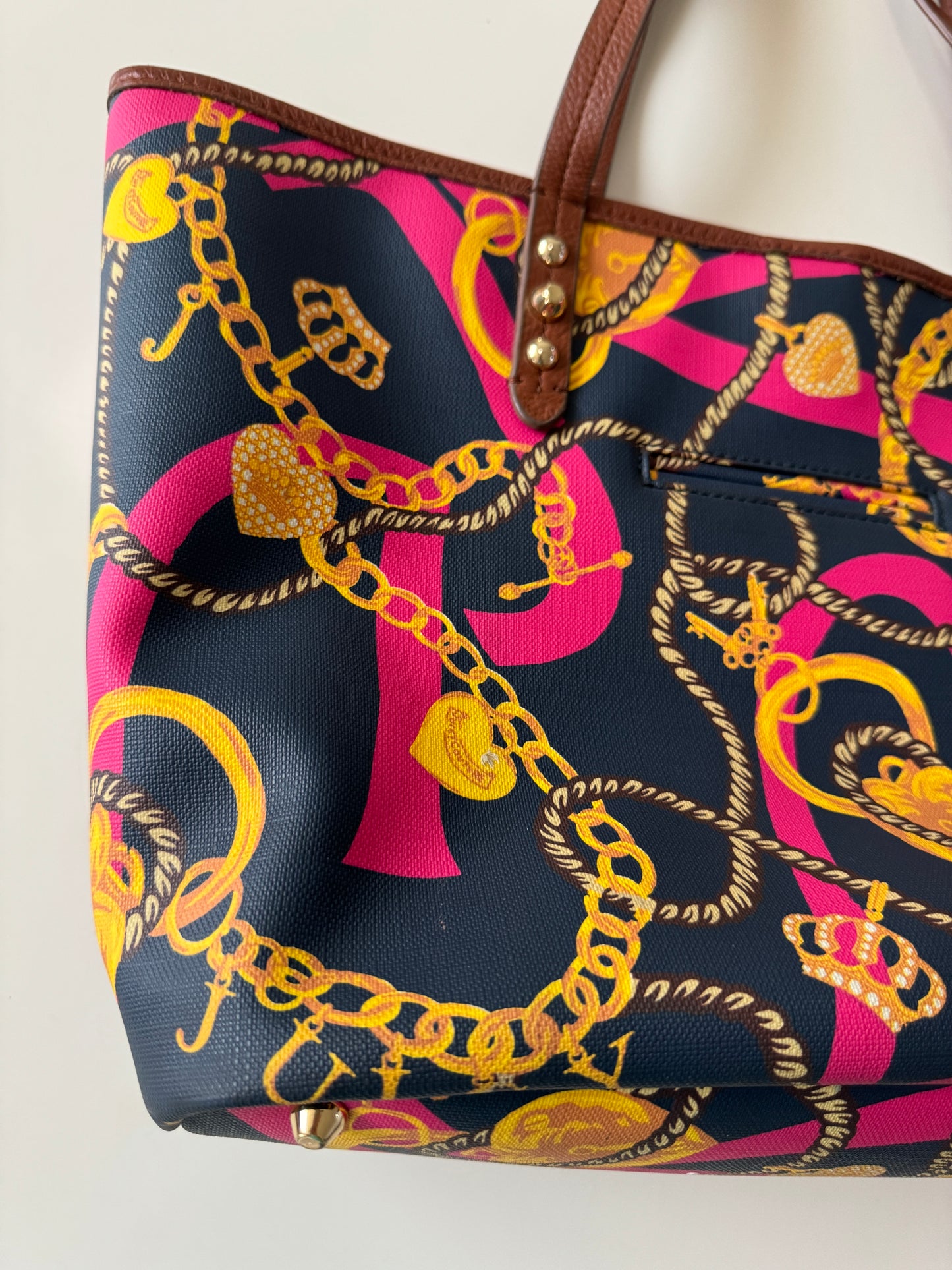 Bolsa mediana de lona estampada
