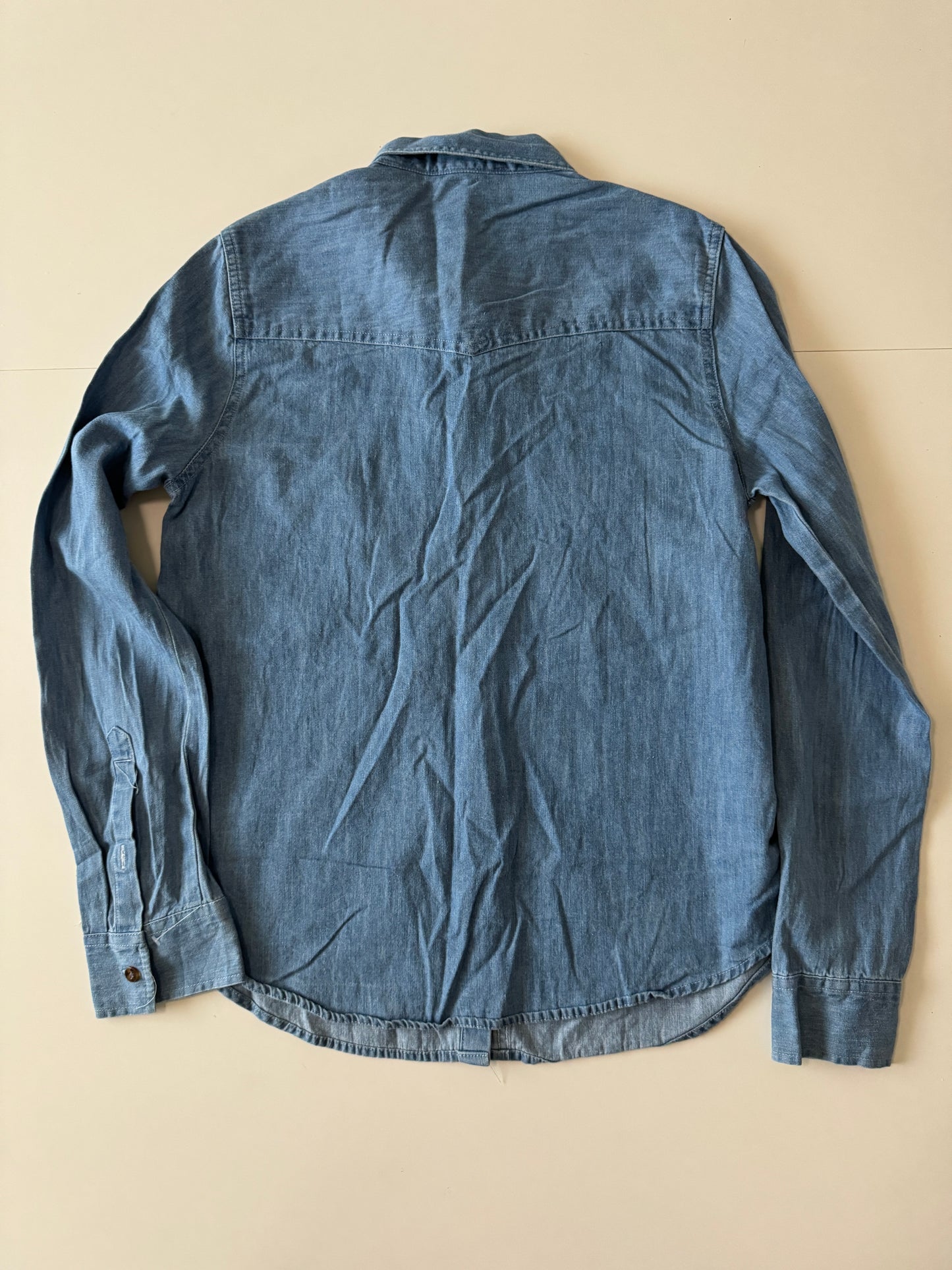 Camisa de mezclilla, manga larga, Talla S, Mujer