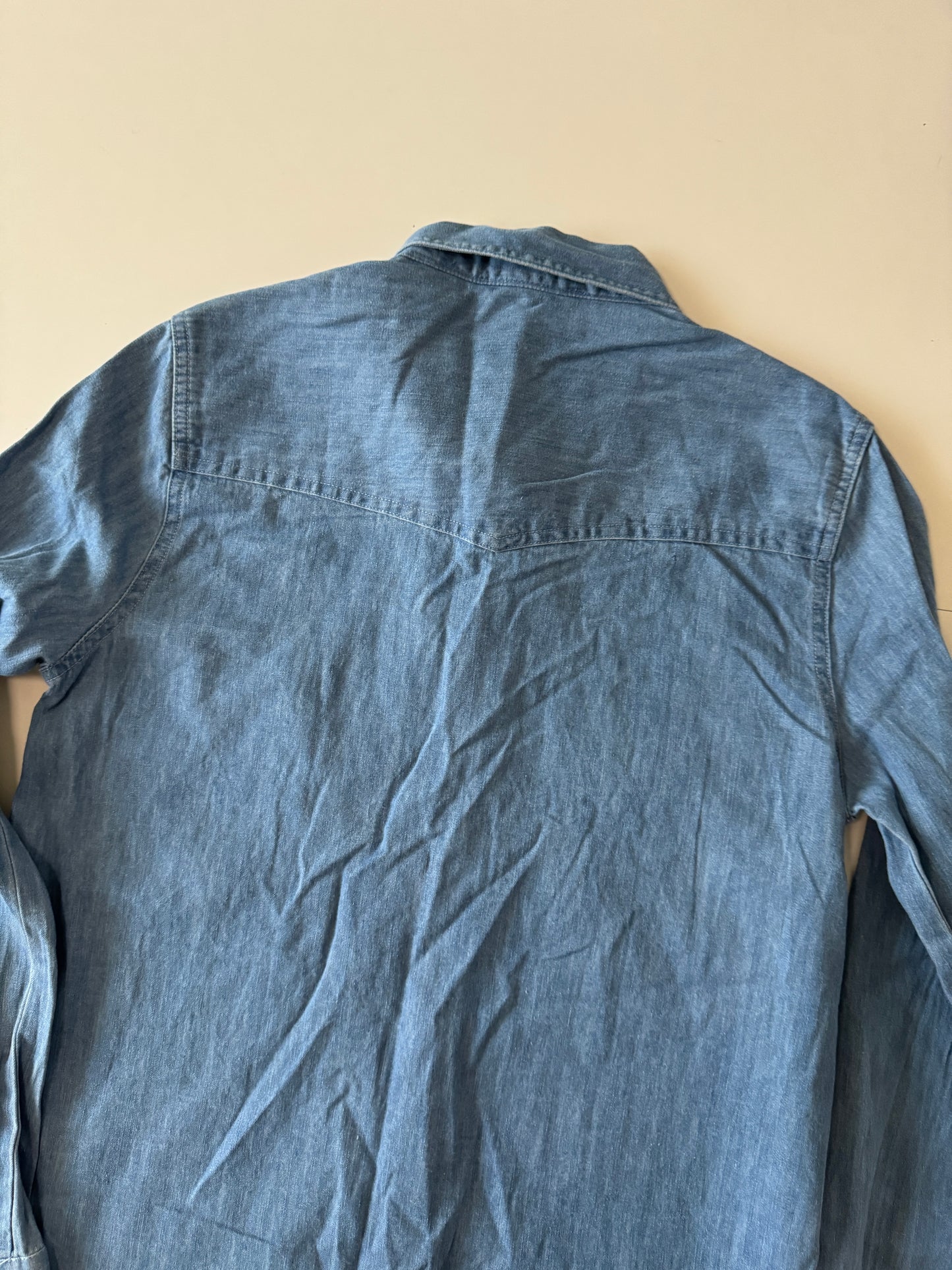 Camisa de mezclilla, manga larga, Talla S, Mujer