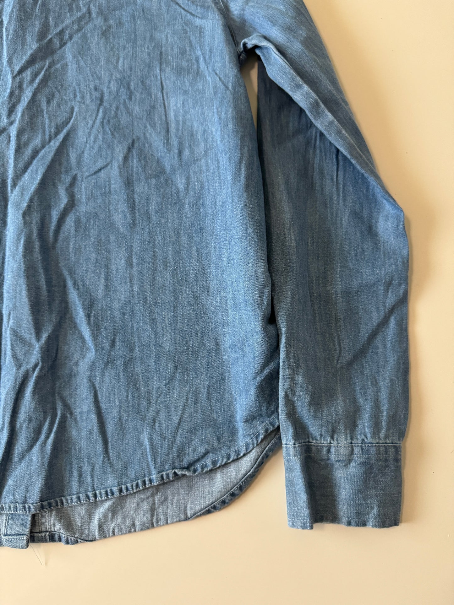 Camisa de mezclilla, manga larga, Talla S, Mujer