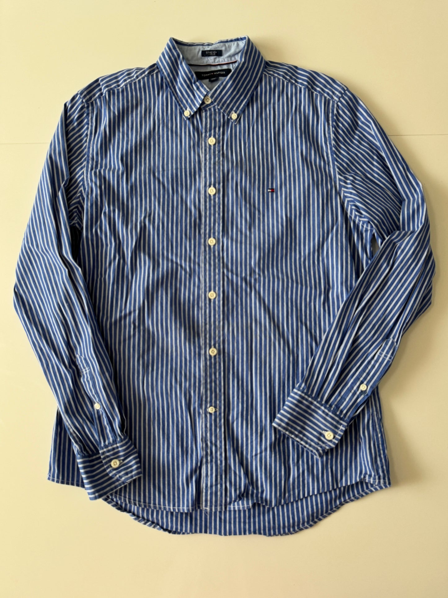 Camisa rayas azul, Talla M, Hombre