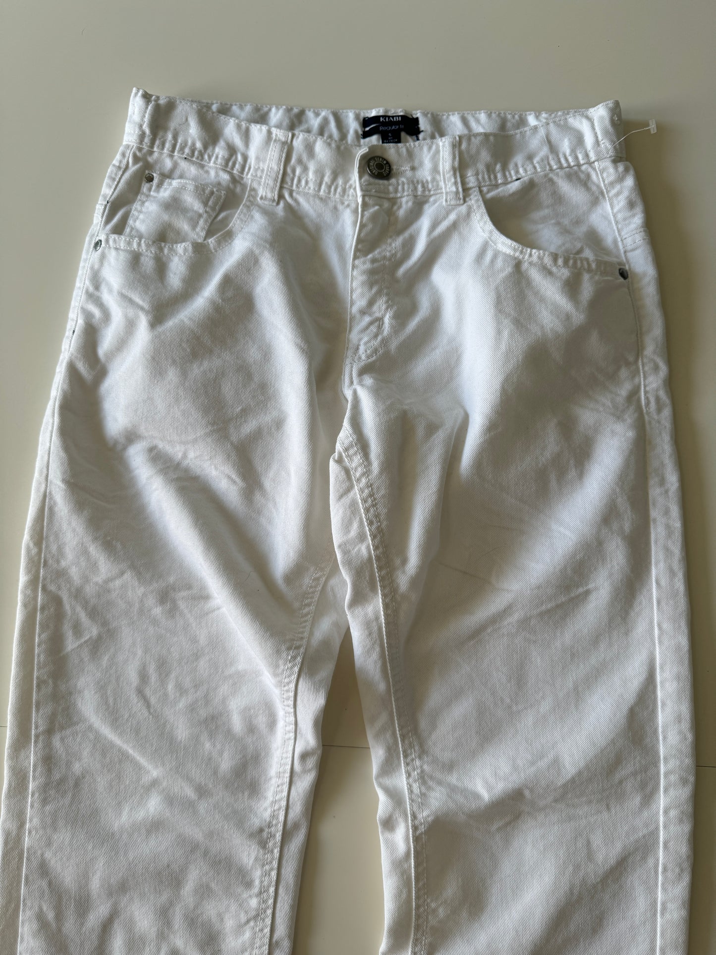 Jeans blancos, Talla S, Corte regular, Mujer