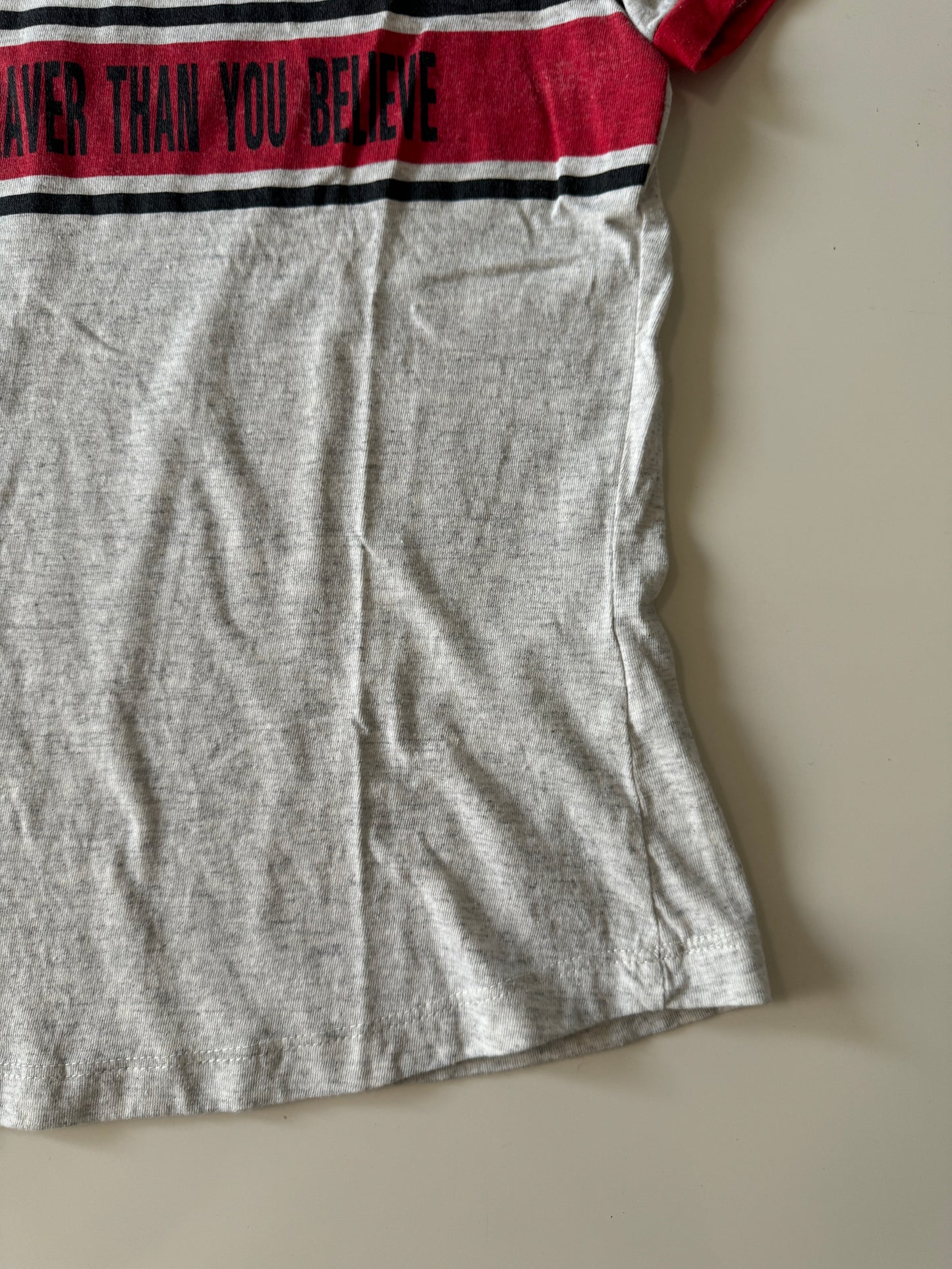 Playera retro gris, Talla S, Mujer