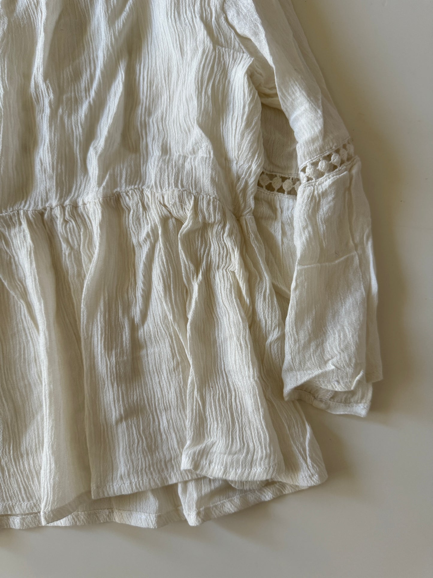 Blusa campirana beige, Talla S/28, Mujer