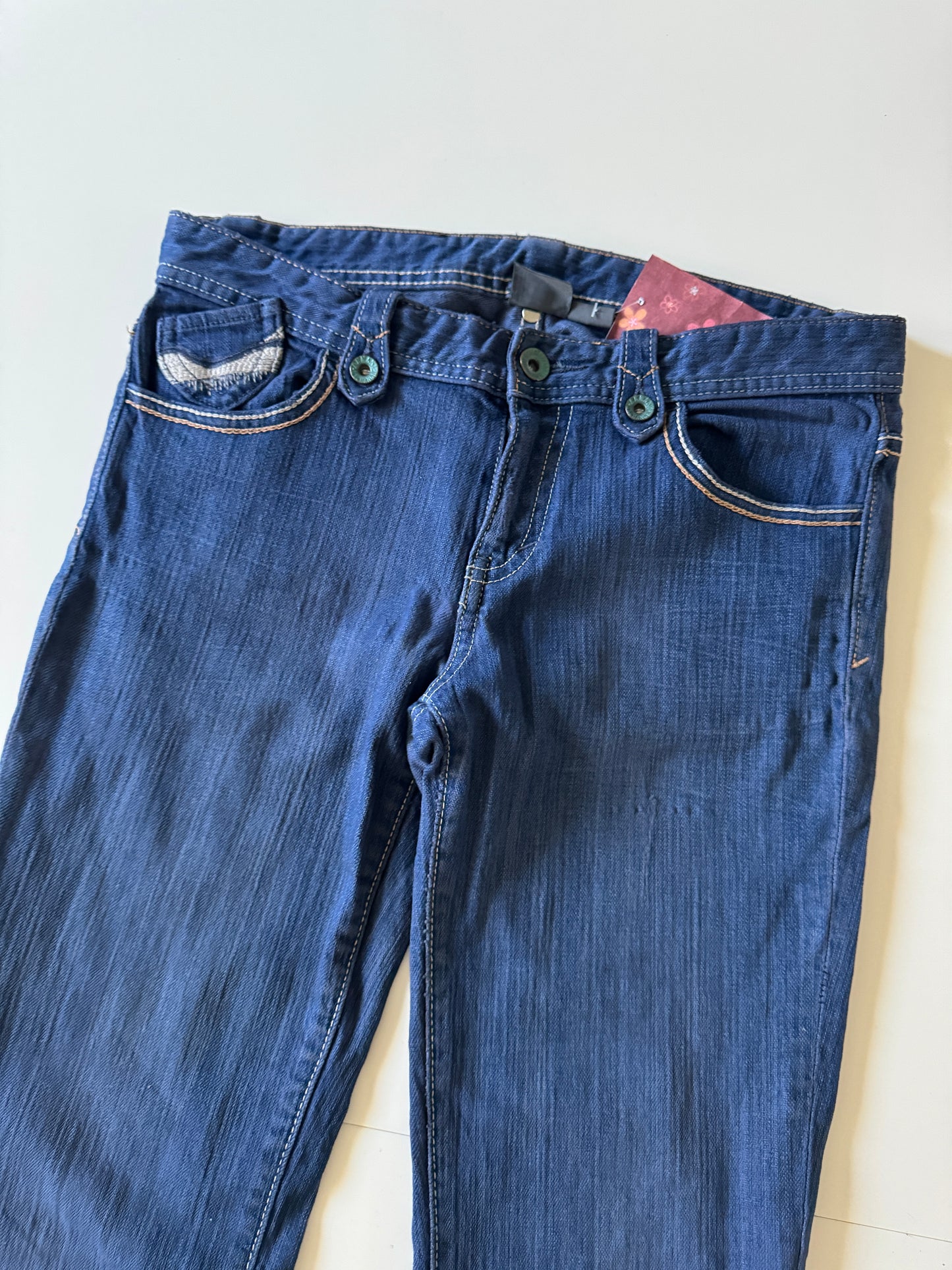 Jeans low rise azul oscuro, Talla 2 Reg, Mujer
