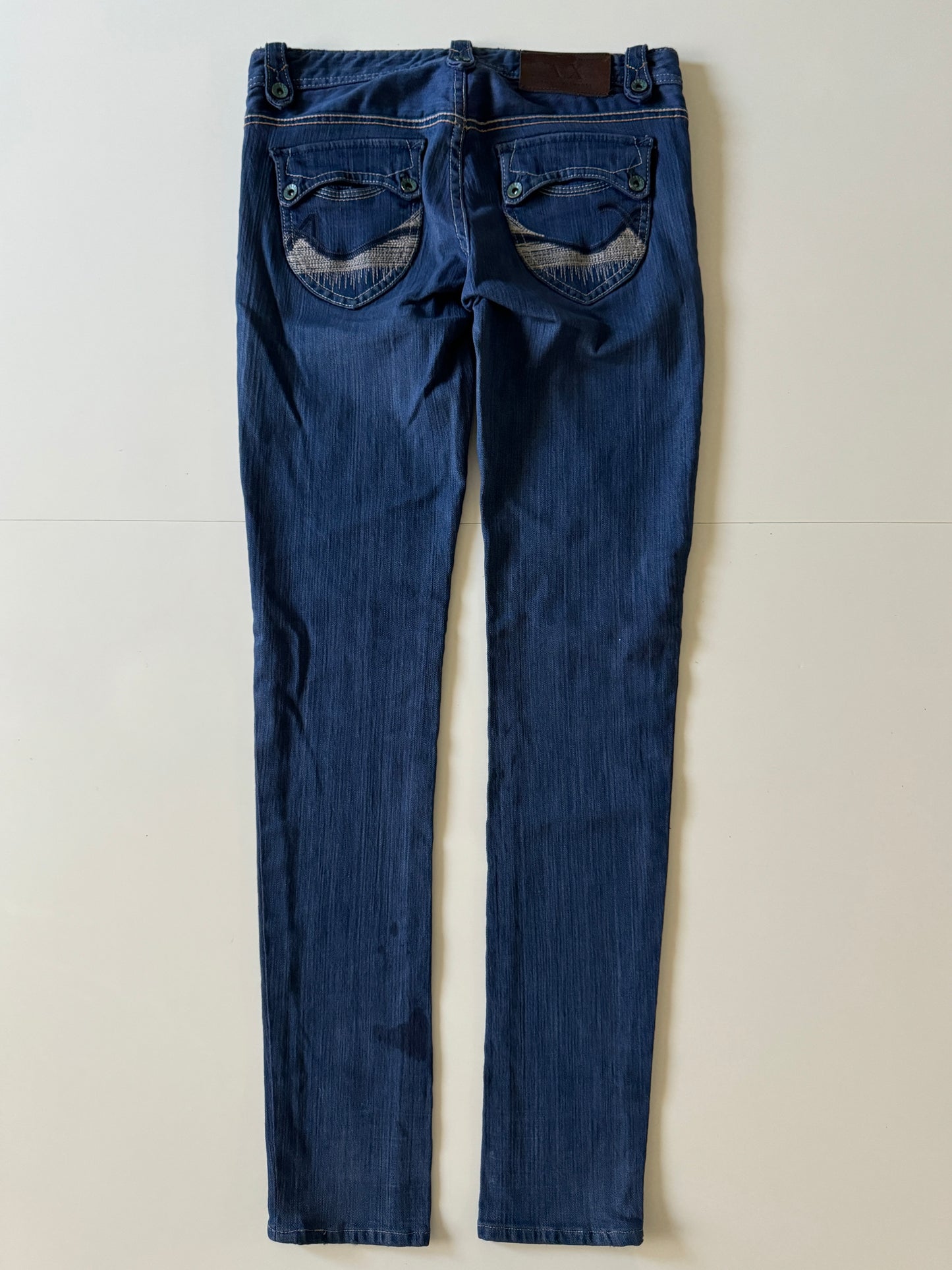 Jeans low rise azul oscuro, Talla 2 Reg, Mujer