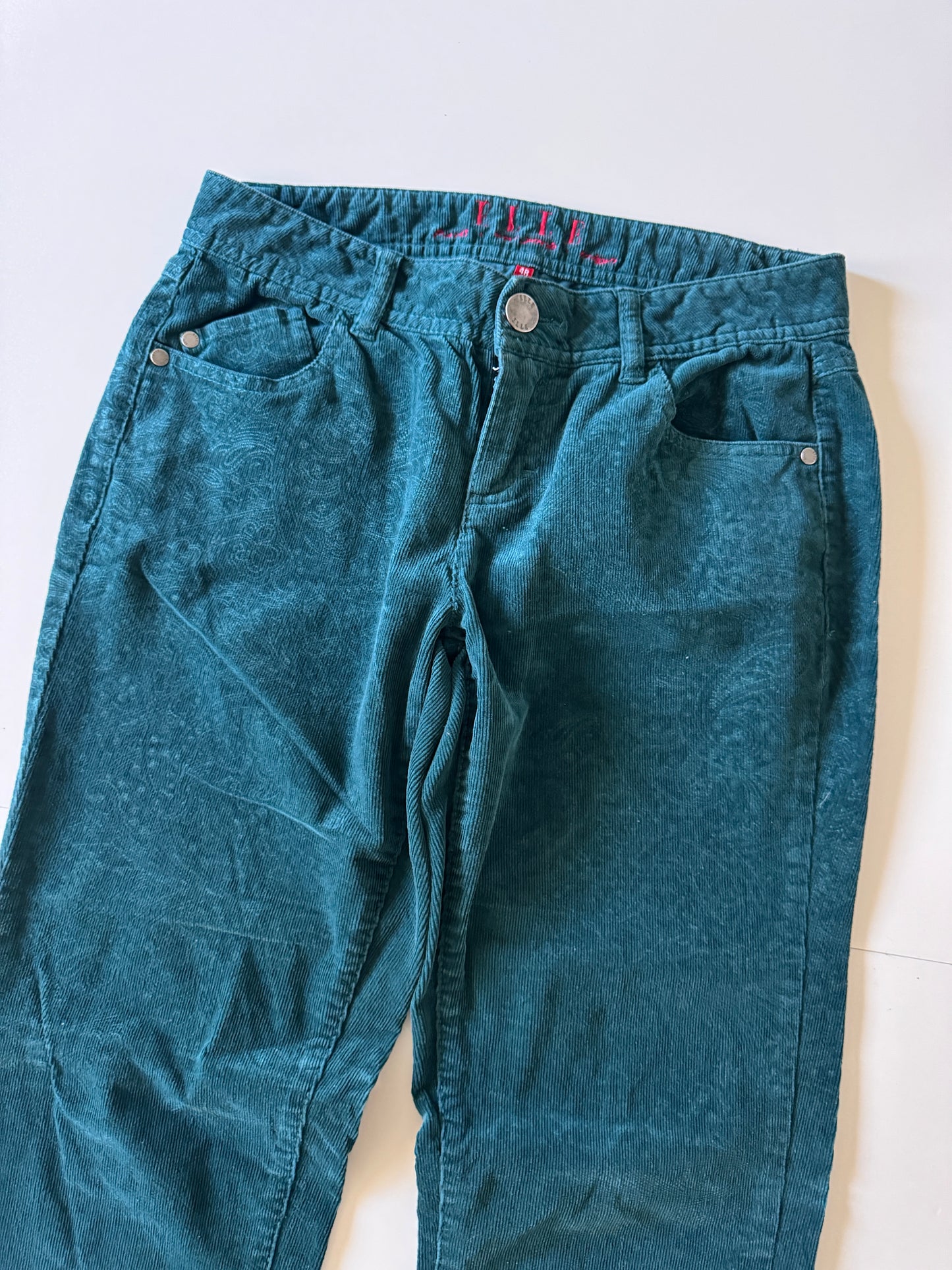 Pantalones de corduroy estampado, Talla 4R, M, Mujer