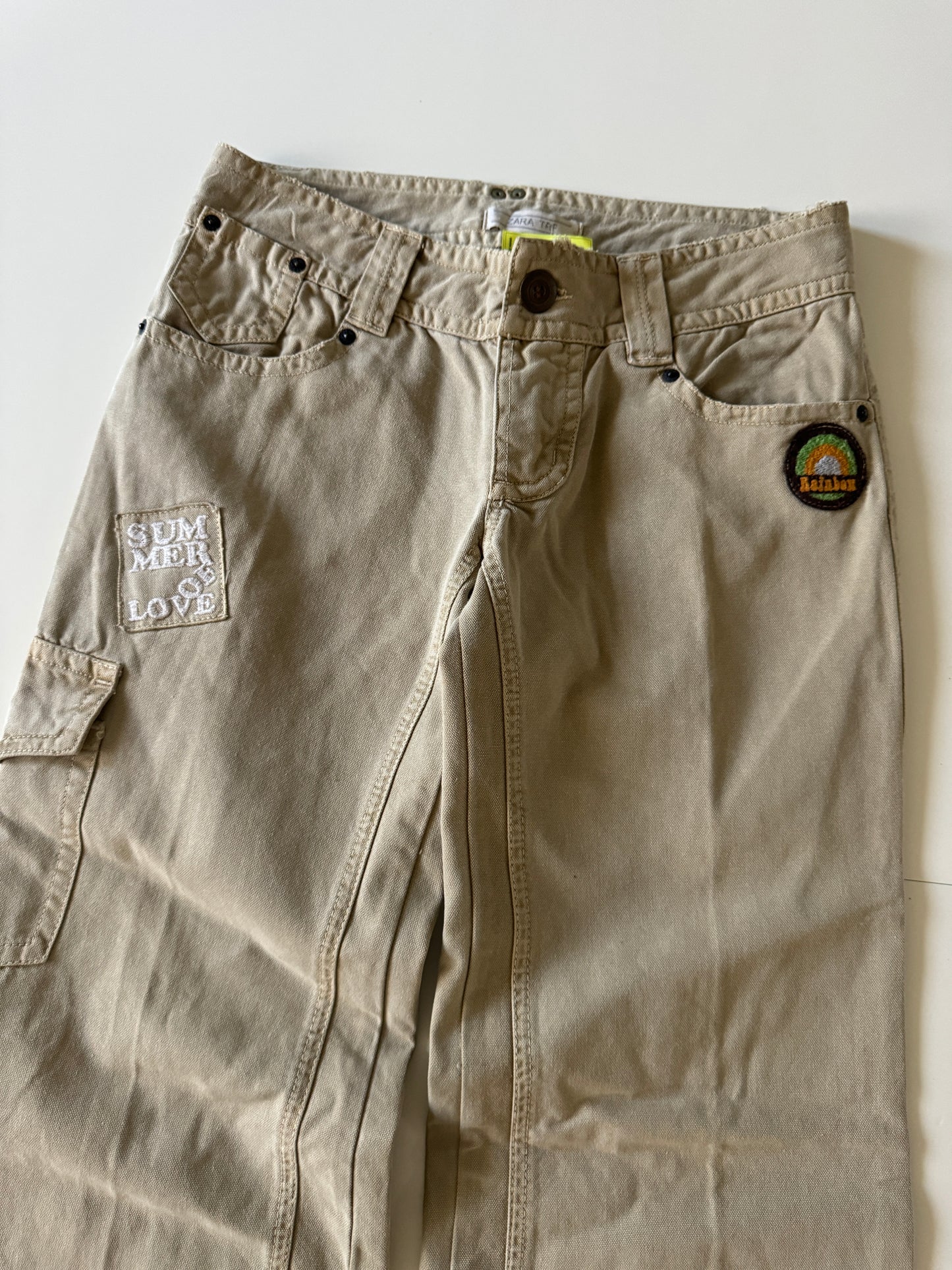 Jeans beige Y2K, Talla 28Mx, 38Eur, Mujer