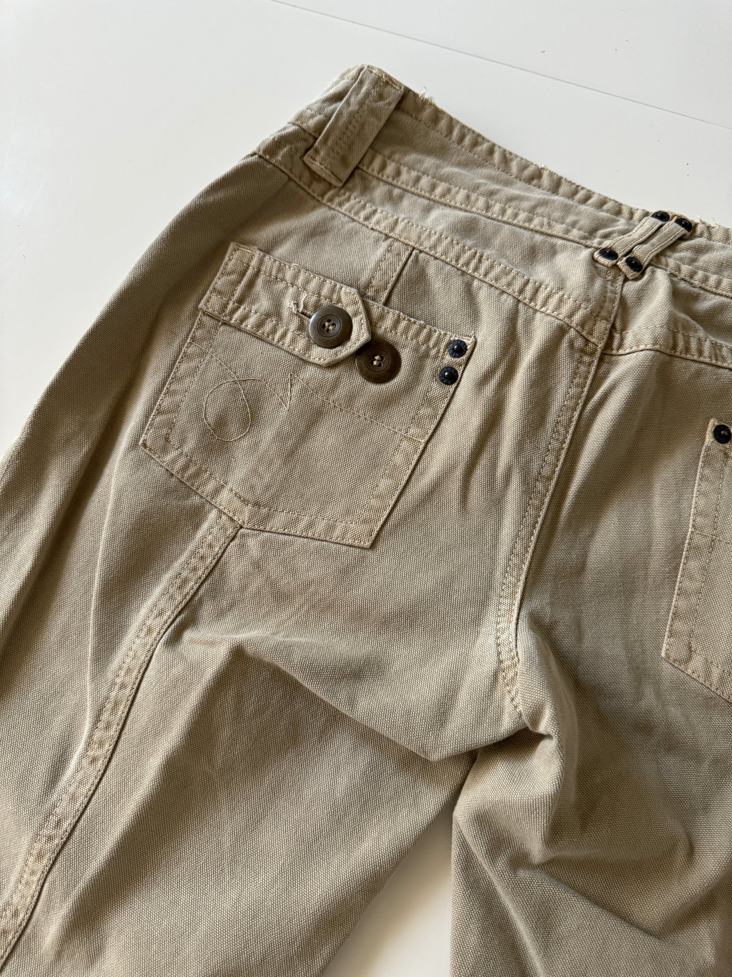 Jeans beige Y2K, Talla 28Mx, 38Eur, Mujer