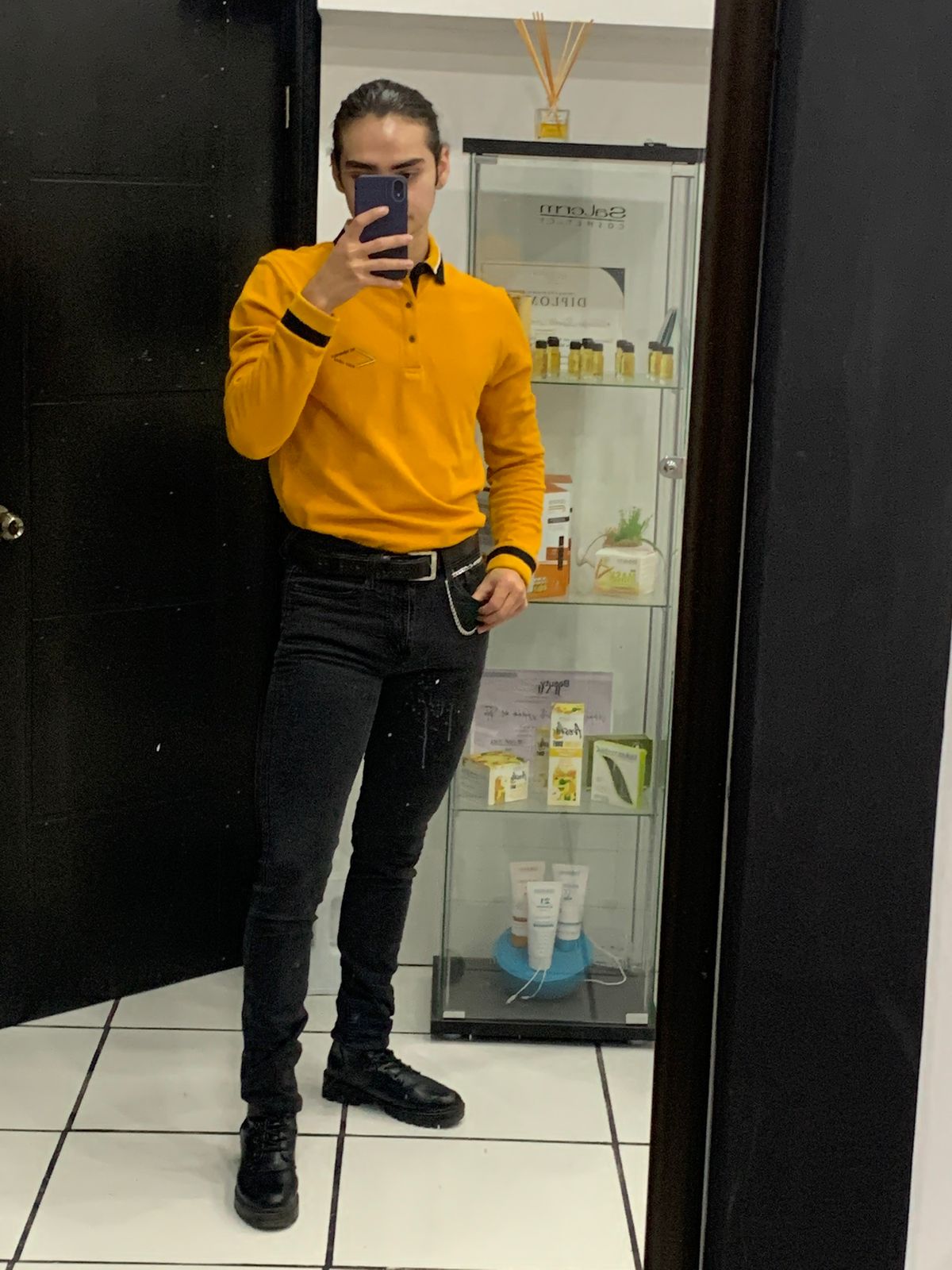 Polo manga larga amarilla, Talla 18 años, S Hombre, Nukutavak