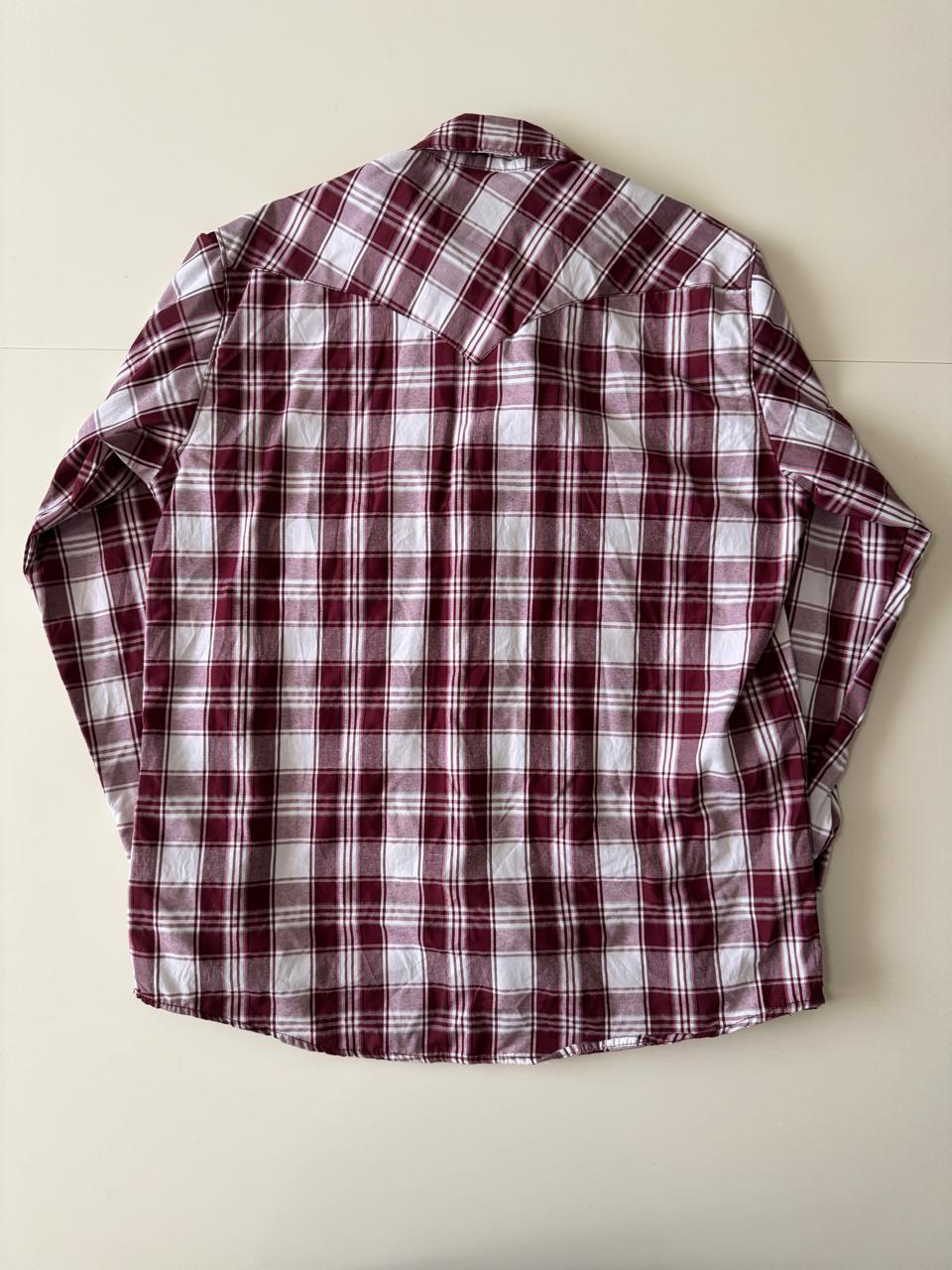 Camisa vaquera de cuadros rojos, Talla M, 36, Hombre