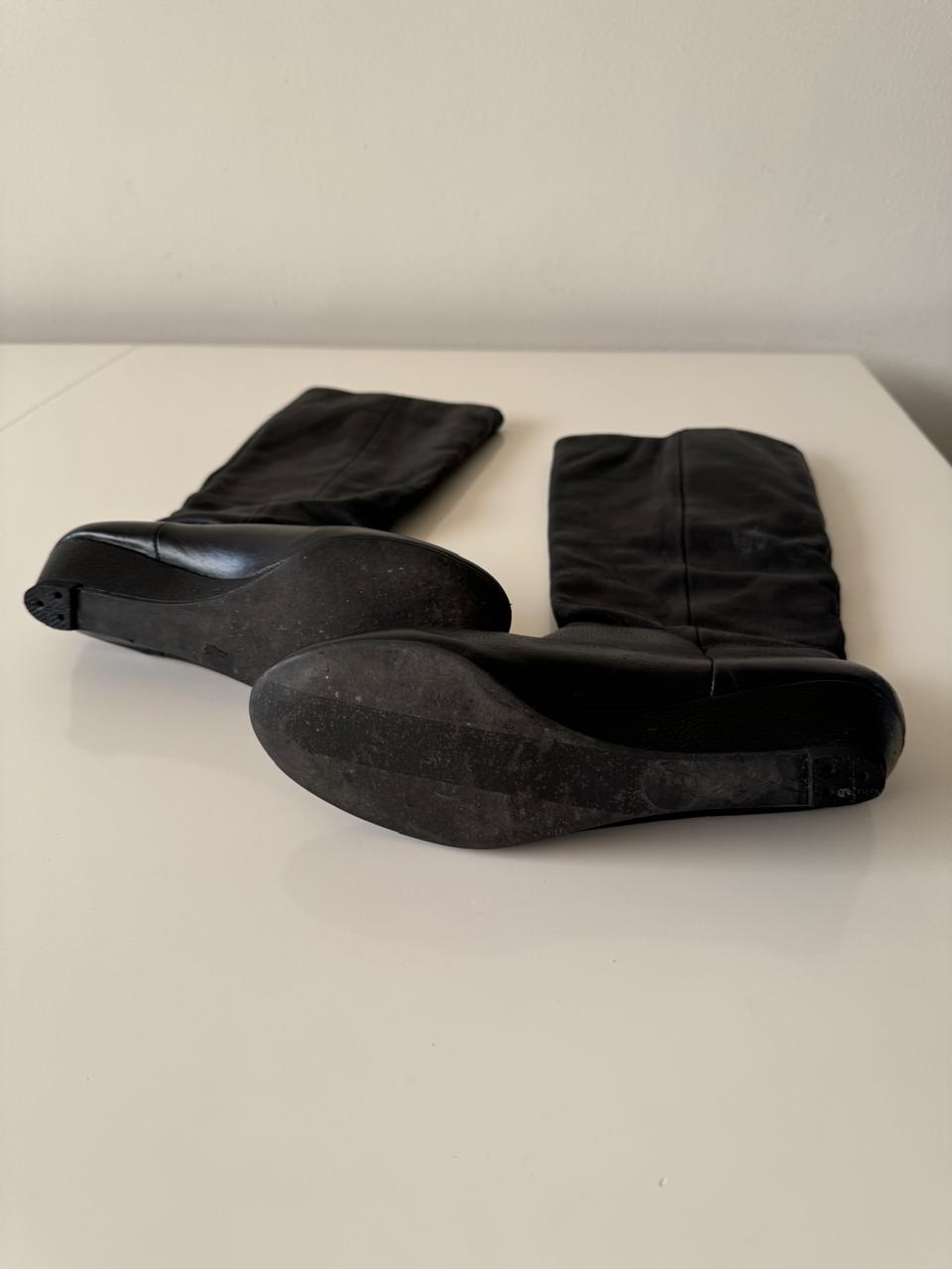 Botas de piel 80teras, Talla 7.5 Usa, 4.5Mx, Mujer