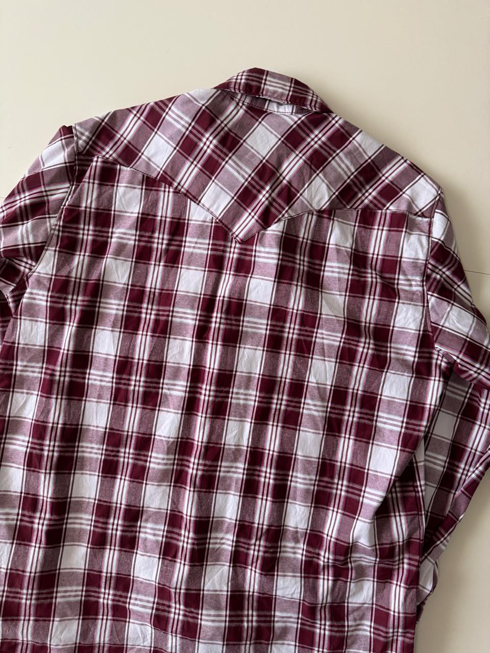 Camisa vaquera de cuadros rojos, Talla M, 36, Hombre