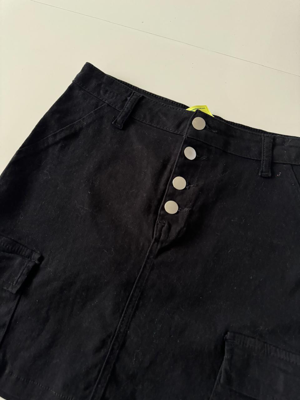 Falda cargo negra, Talla 5, S, Mujer