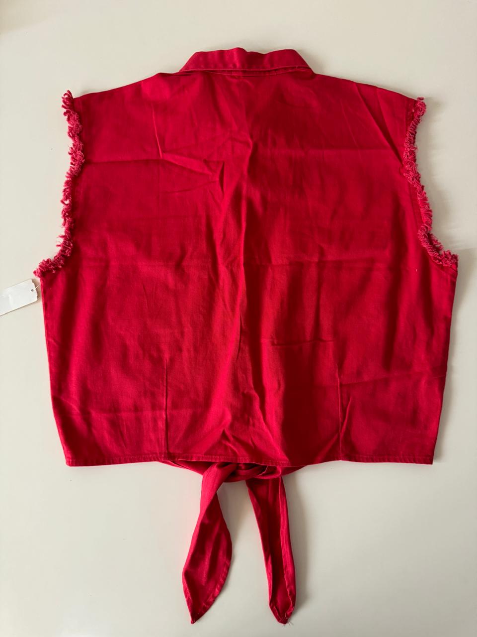Camisa con mangas recortadas, Talla M, Mujer