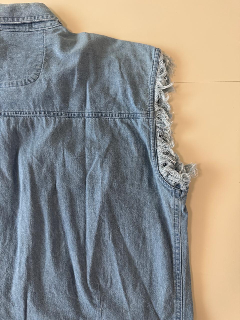 Camisa de mezclilla recortada, Talla M, Mujer, Misesny