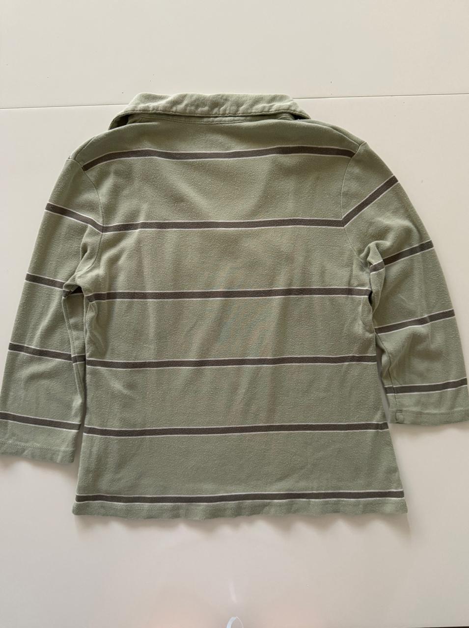 Playera rayas verde, Talla M, Mujer