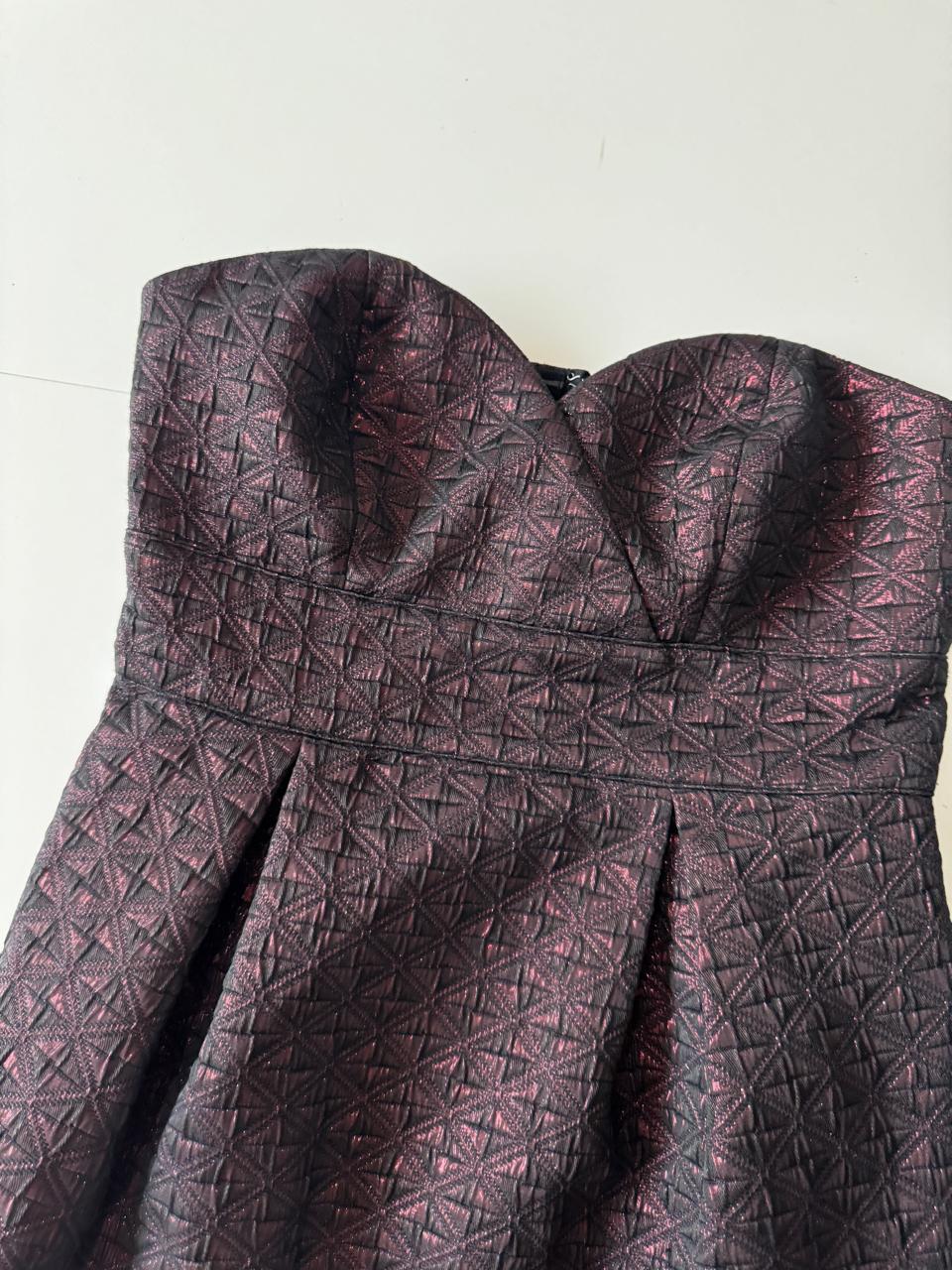 Vestido de jacard metalico, Talla 4,S, Mujer