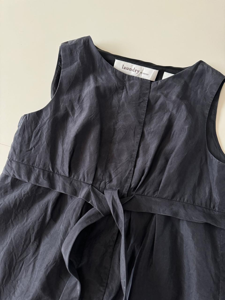 Vestido sin mangas gris quemado, Talla 2 Petite, S, Mujer