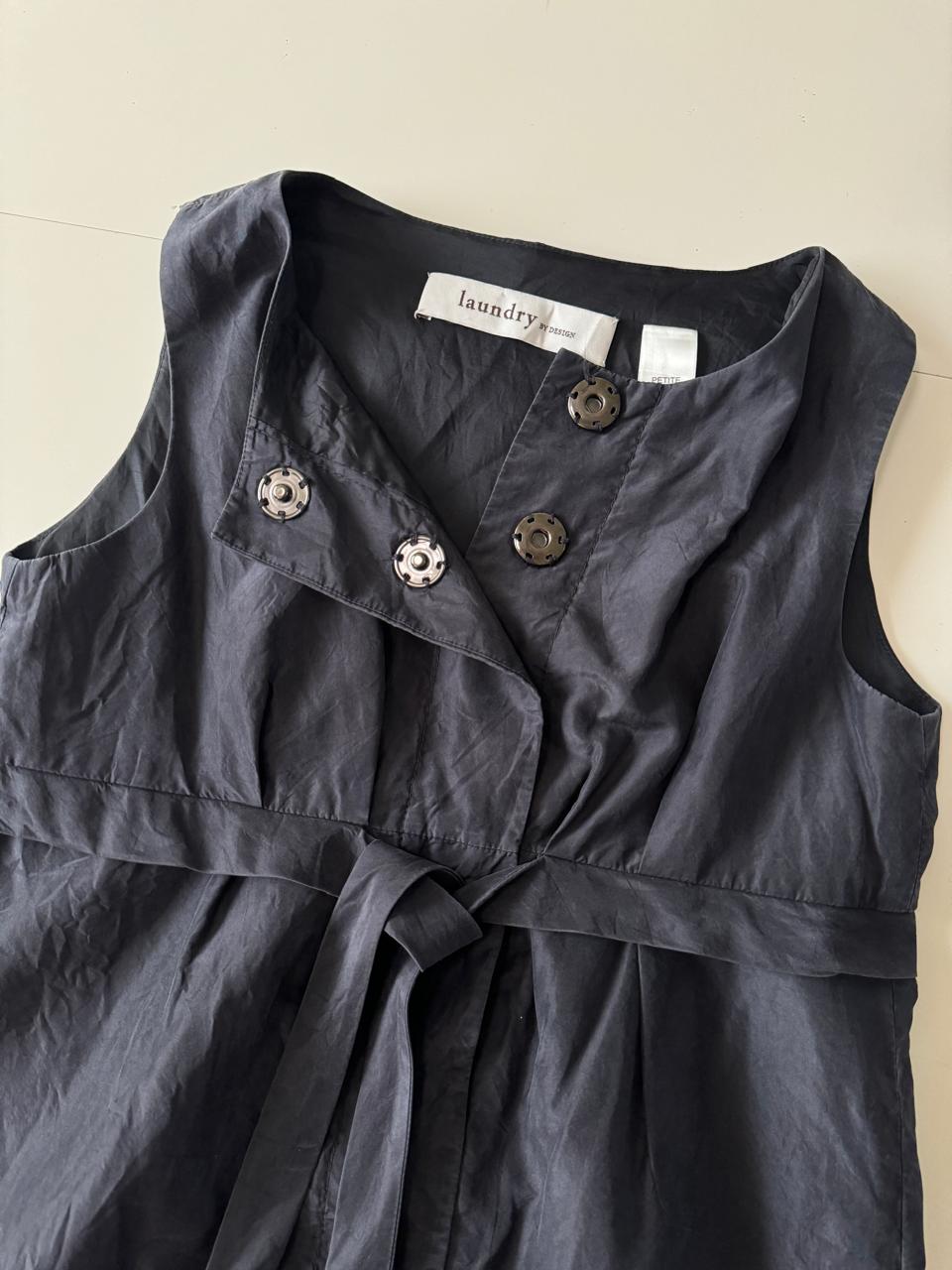Vestido sin mangas gris quemado, Talla 2 Petite, S, Mujer