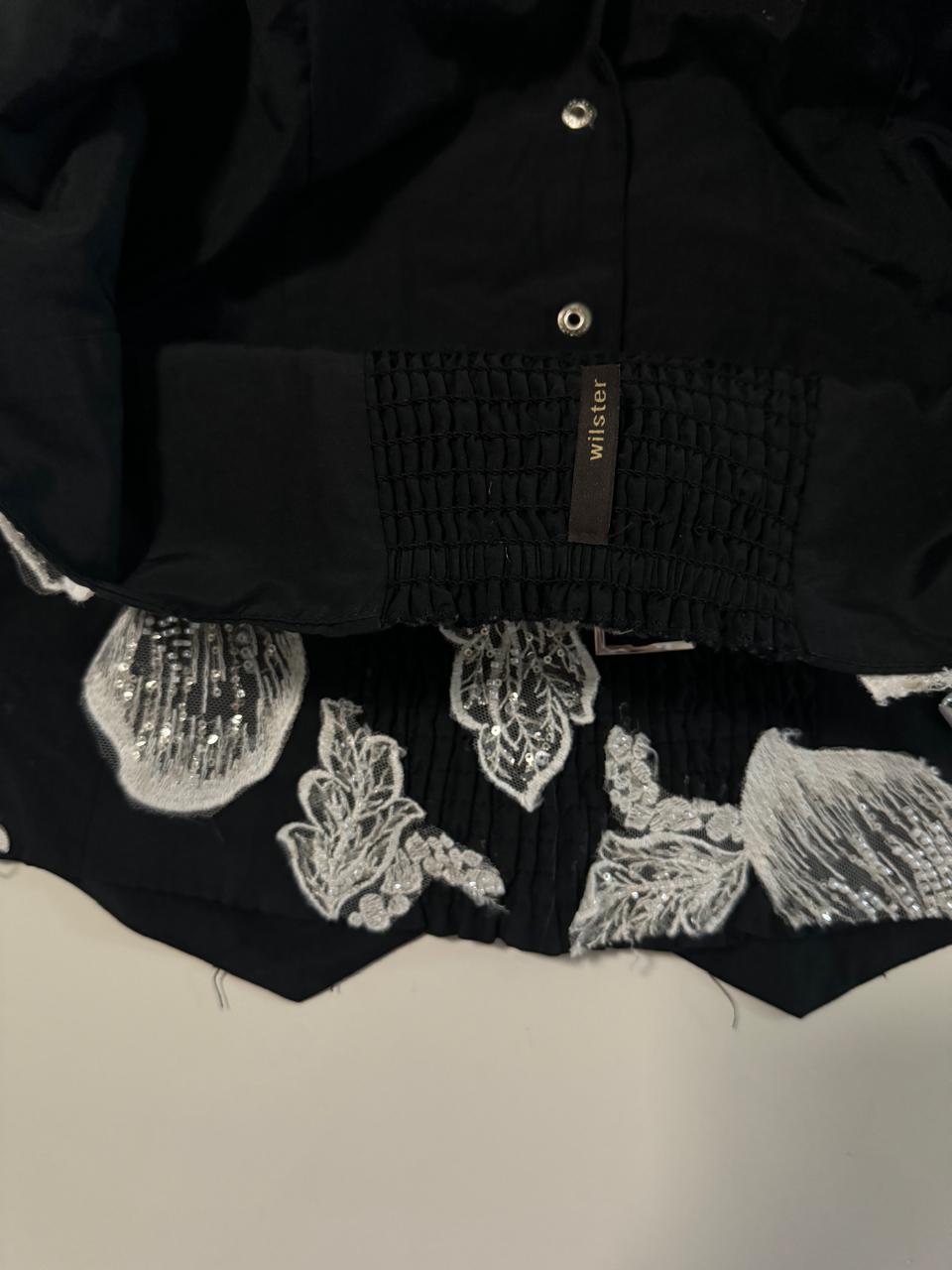 Halter negro con aplicaciones blancas, Talla M/L, Mujer, Unisex, Wilister
