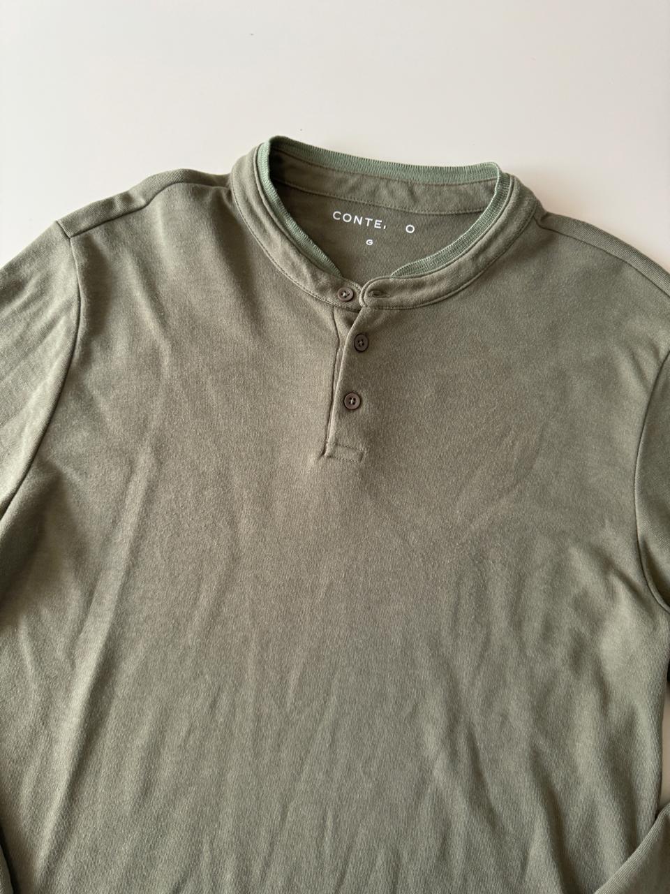 Playera manga larga verde, Talla L, Hombre