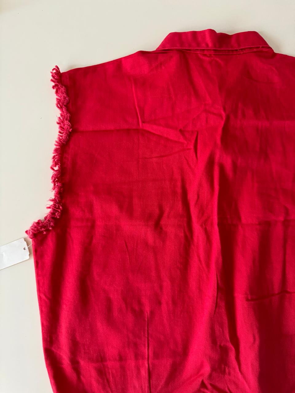 Camisa con mangas recortadas, Talla M, Mujer
