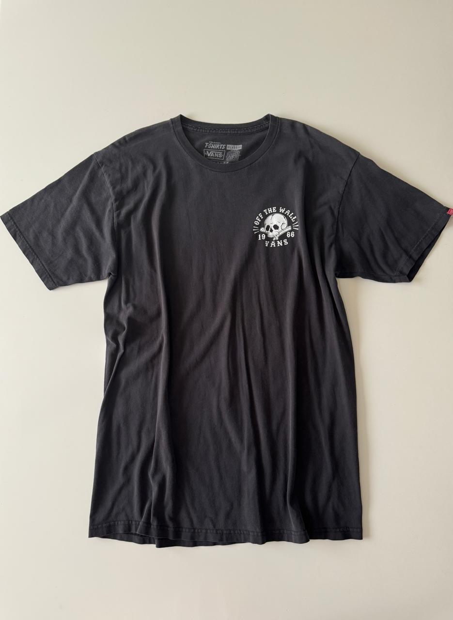 Playera negra con print, Talla L, Hombre