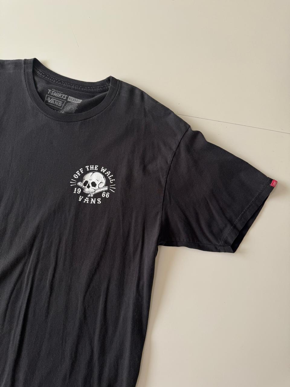 Playera negra con print, Talla L, Hombre