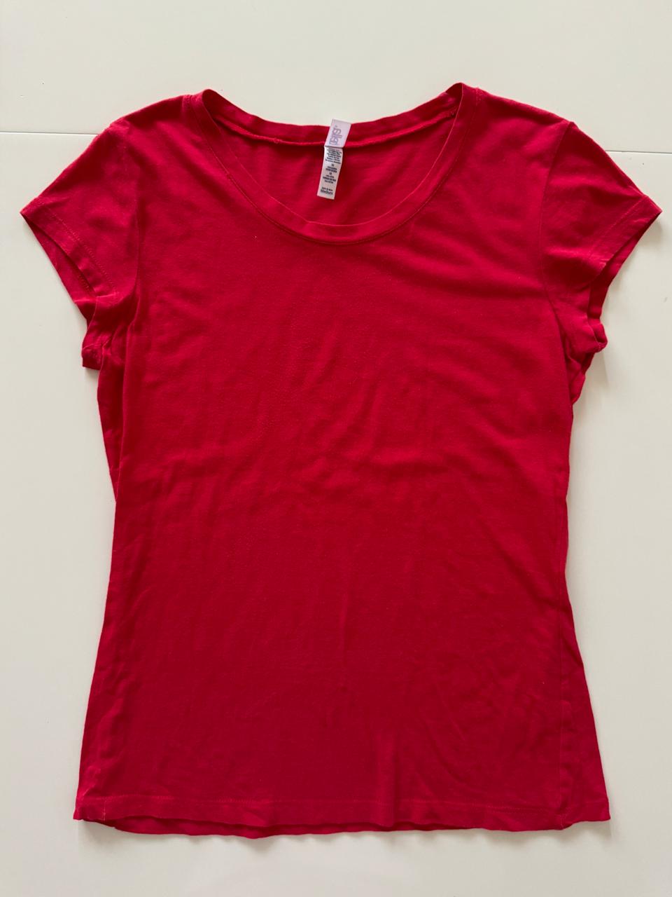 Playera roja basica, Talla M, Mujer