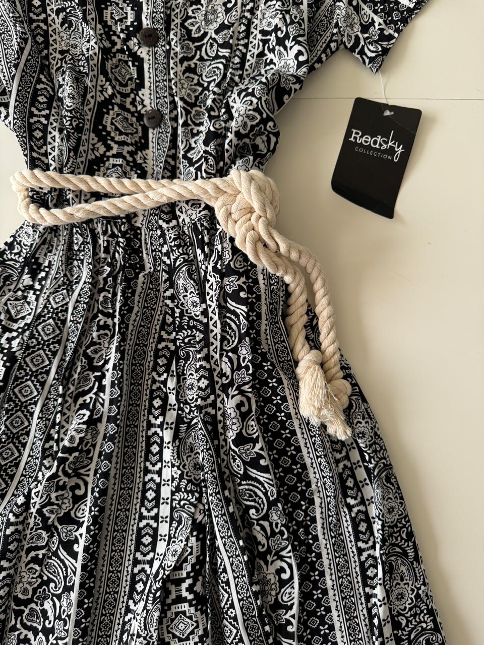 Vestido camisero estampado, Talla M, Mujer