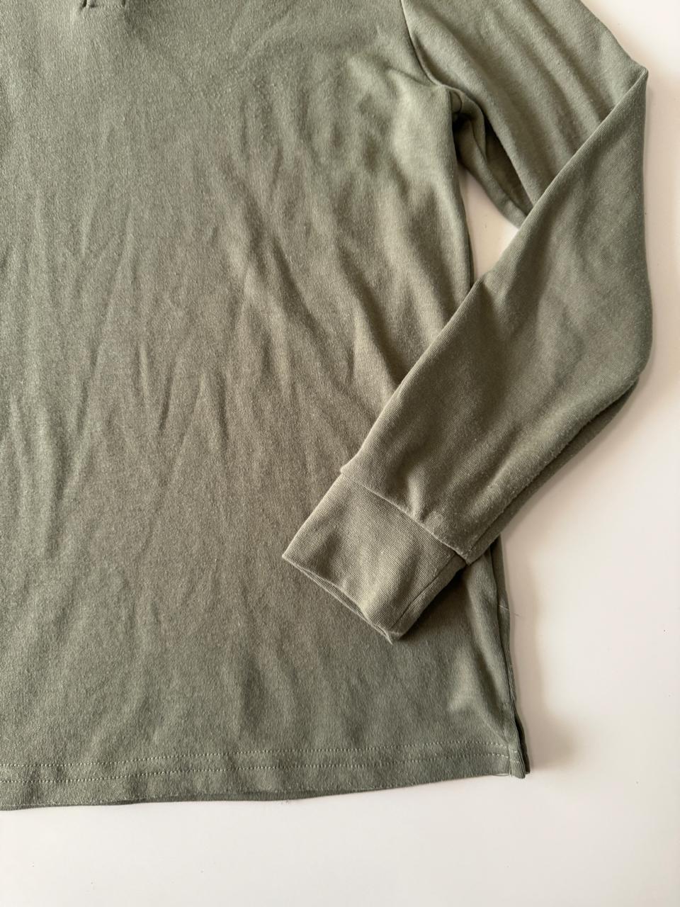Playera manga larga verde, Talla L, Hombre