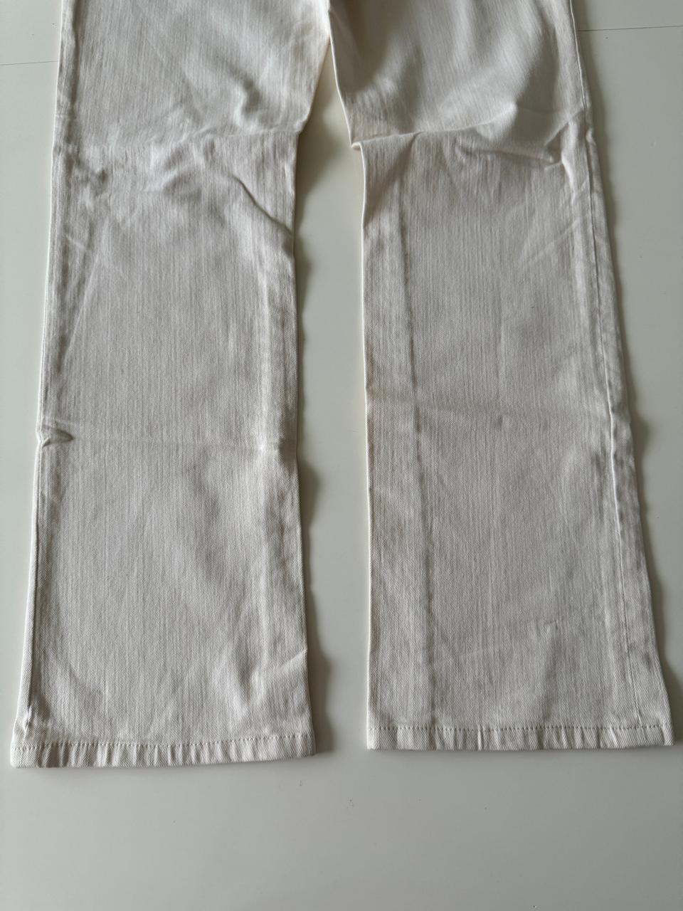 Jeans beige, medium rise, Talla 10, L, Mujer