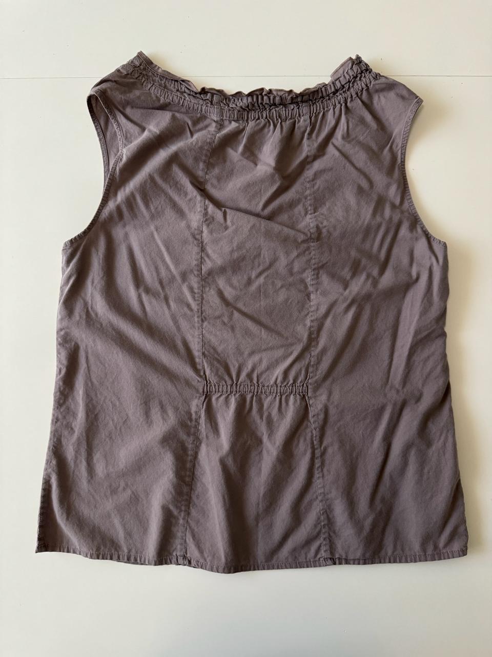 Blusa sin mangas cafe, Talla L, Mujer