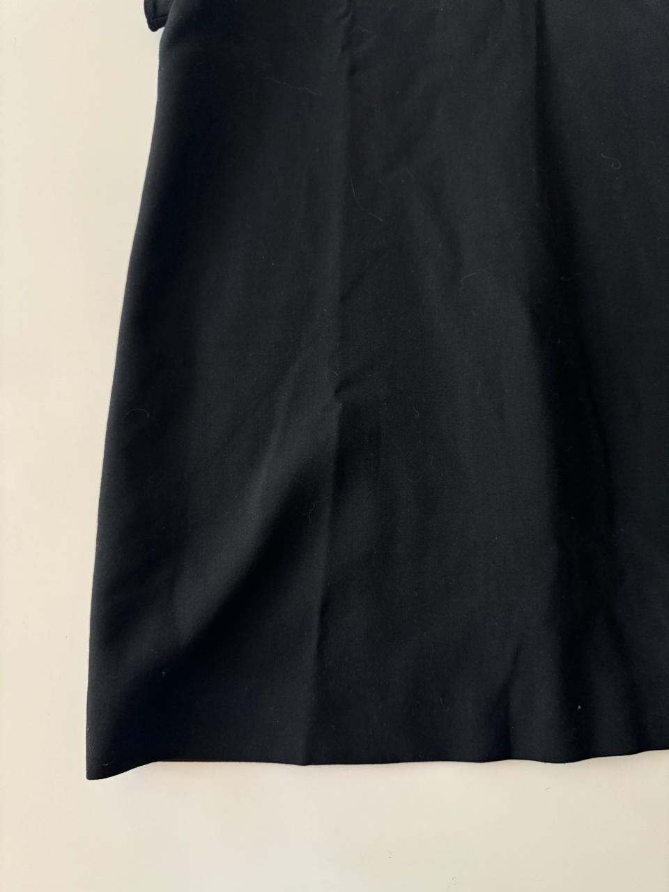 Vestido negro con escarolas, Talla XS, 24, Mujer