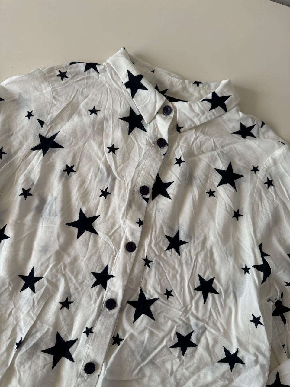 Camisa corta estampada, Talla M, Mujer