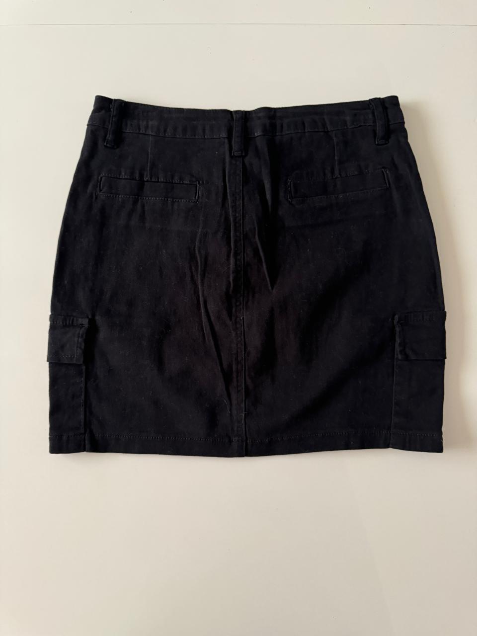 Falda cargo negra, Talla 5, S, Mujer